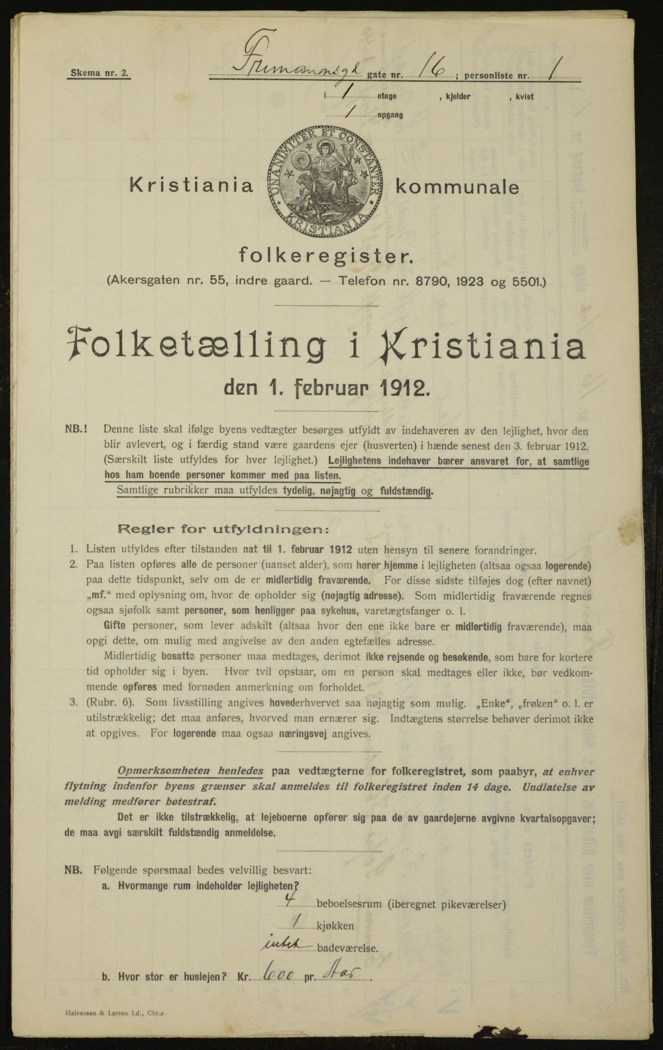 OBA, Municipal Census 1912 for Kristiania, 1912, p. 26811