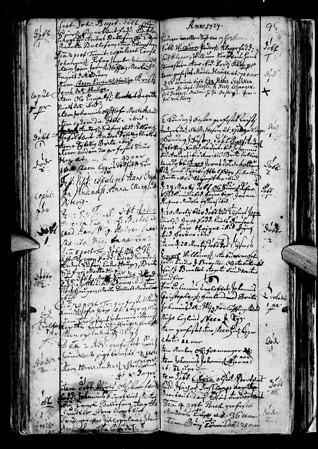 Os sokneprestembete, AV/SAB-A-99929: Parish register (official) no. A 5, 1669-1760, p. 95