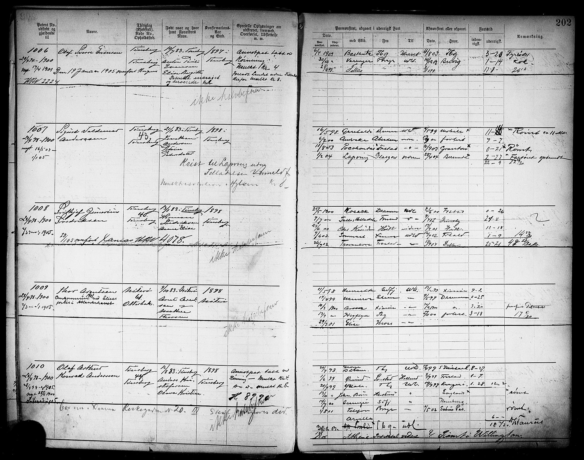 Tønsberg innrulleringskontor, AV/SAKO-A-786/F/Fb/L0004: Annotasjonsrulle Patent nr. 1-2400, 1892-1904, p. 167