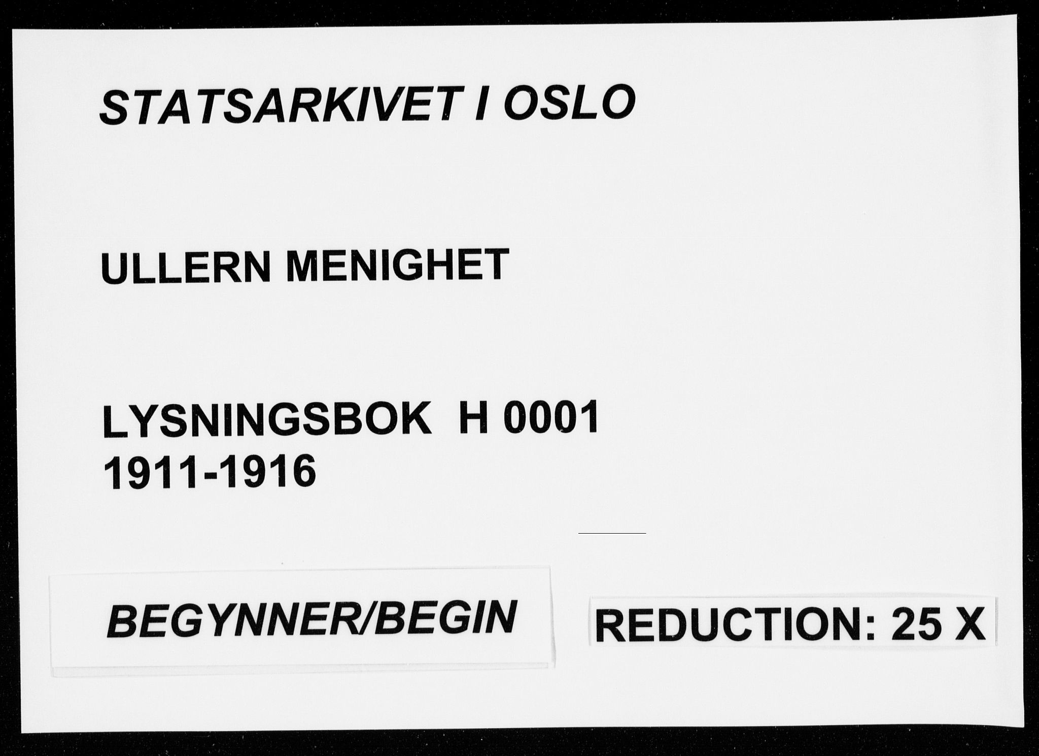 Ullern prestekontor Kirkebøker, AV/SAO-A-10740/H/L0001: Banns register no. 1, 1911-1916