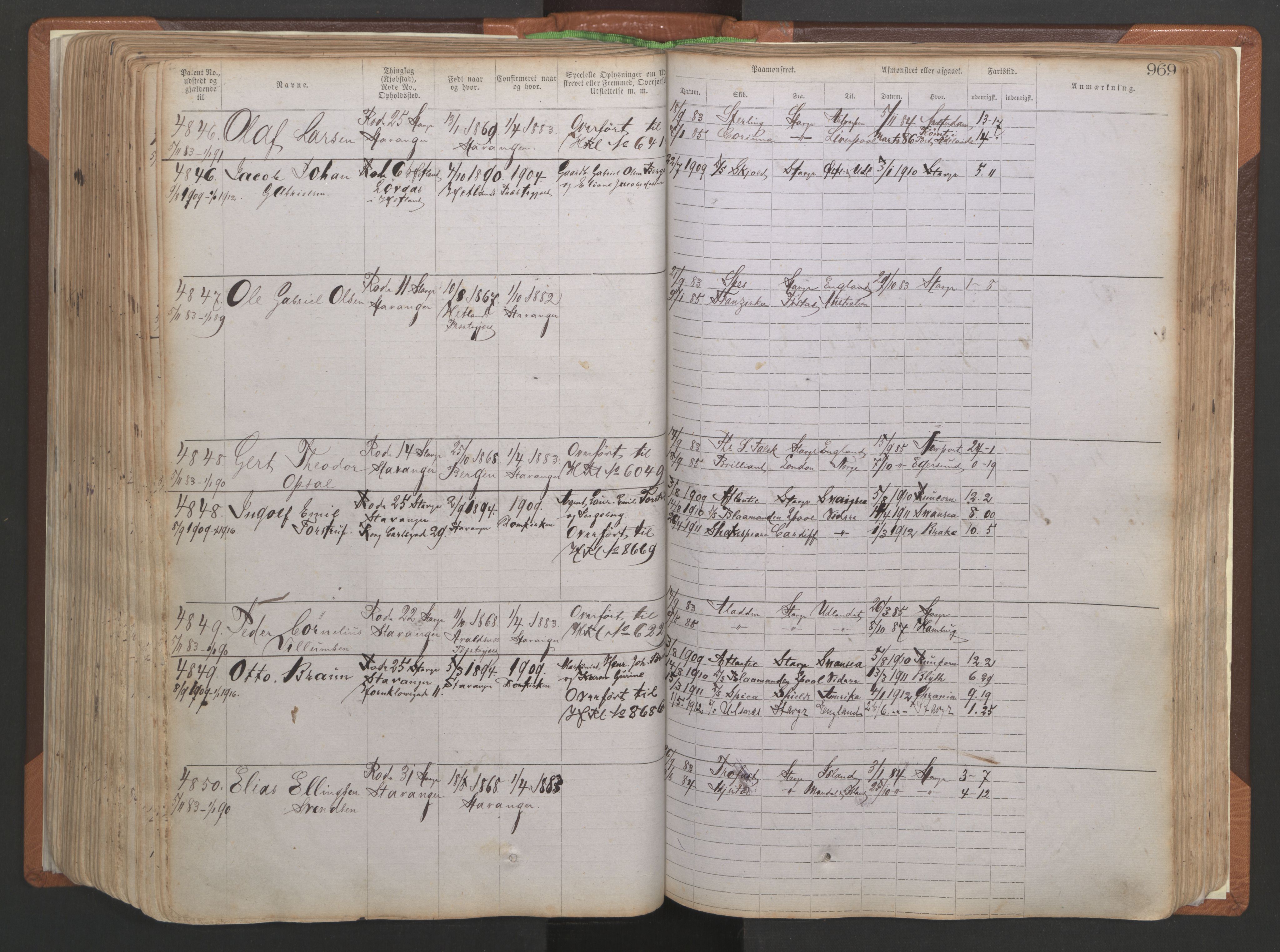 Stavanger sjømannskontor, AV/SAST-A-102006/F/Ff/L0006: Annotasjonsrulle No 2, patentnr. 3586-5505, 1878-1900, p. 256
