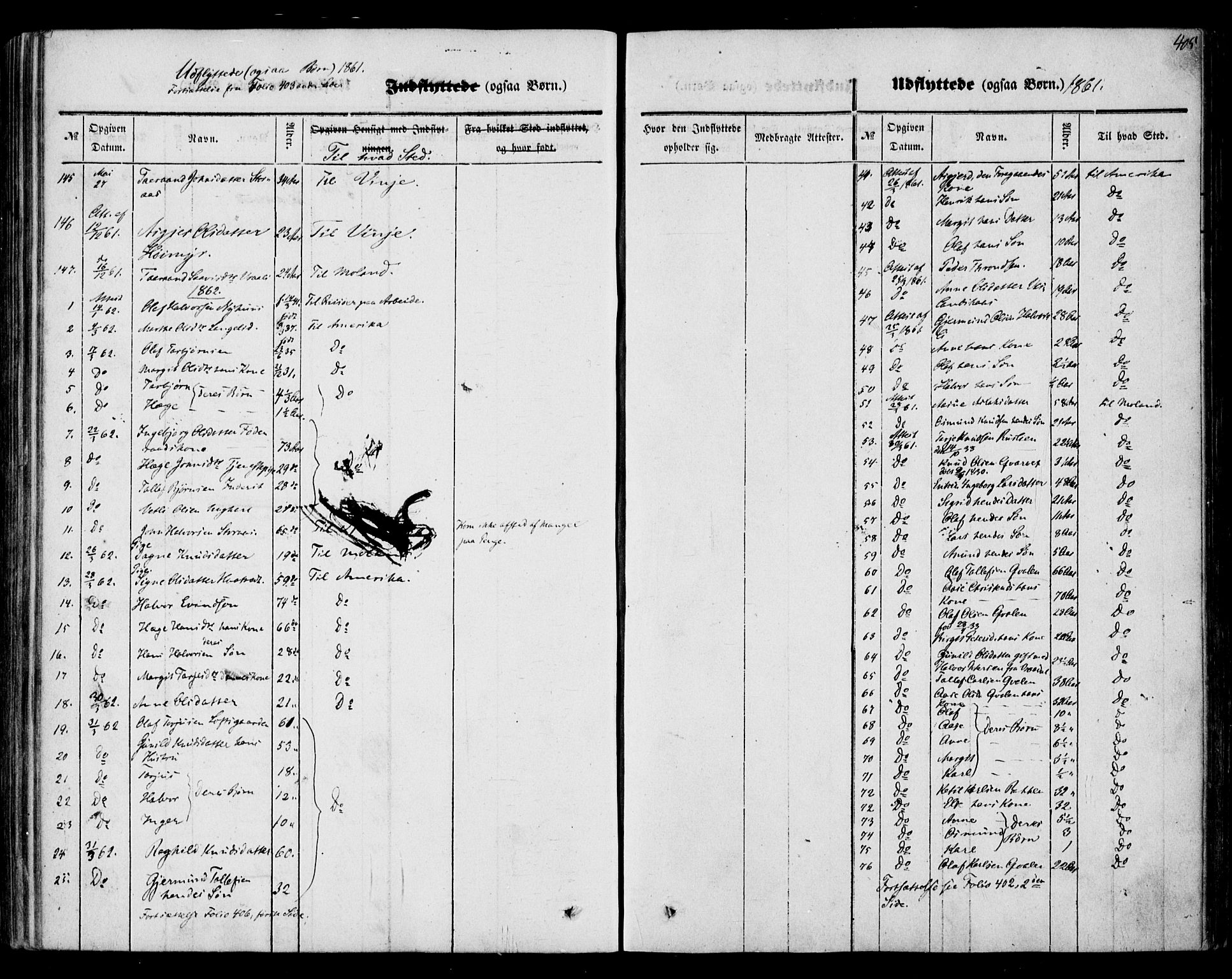 Mo kirkebøker, SAKO/A-286/F/Fa/L0005: Parish register (official) no. I 5, 1844-1864, p. 405