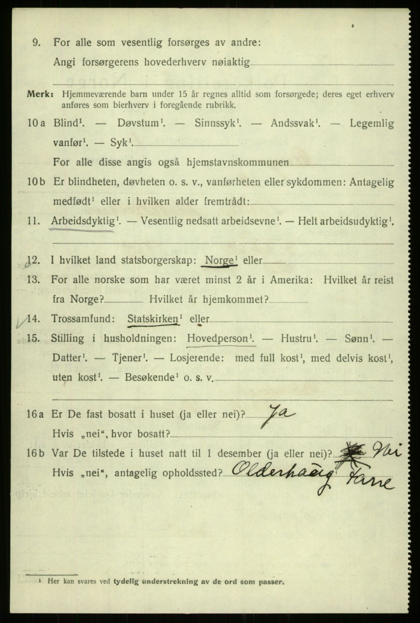 SAB, 1920 census for Bergen, 1920, p. 126655