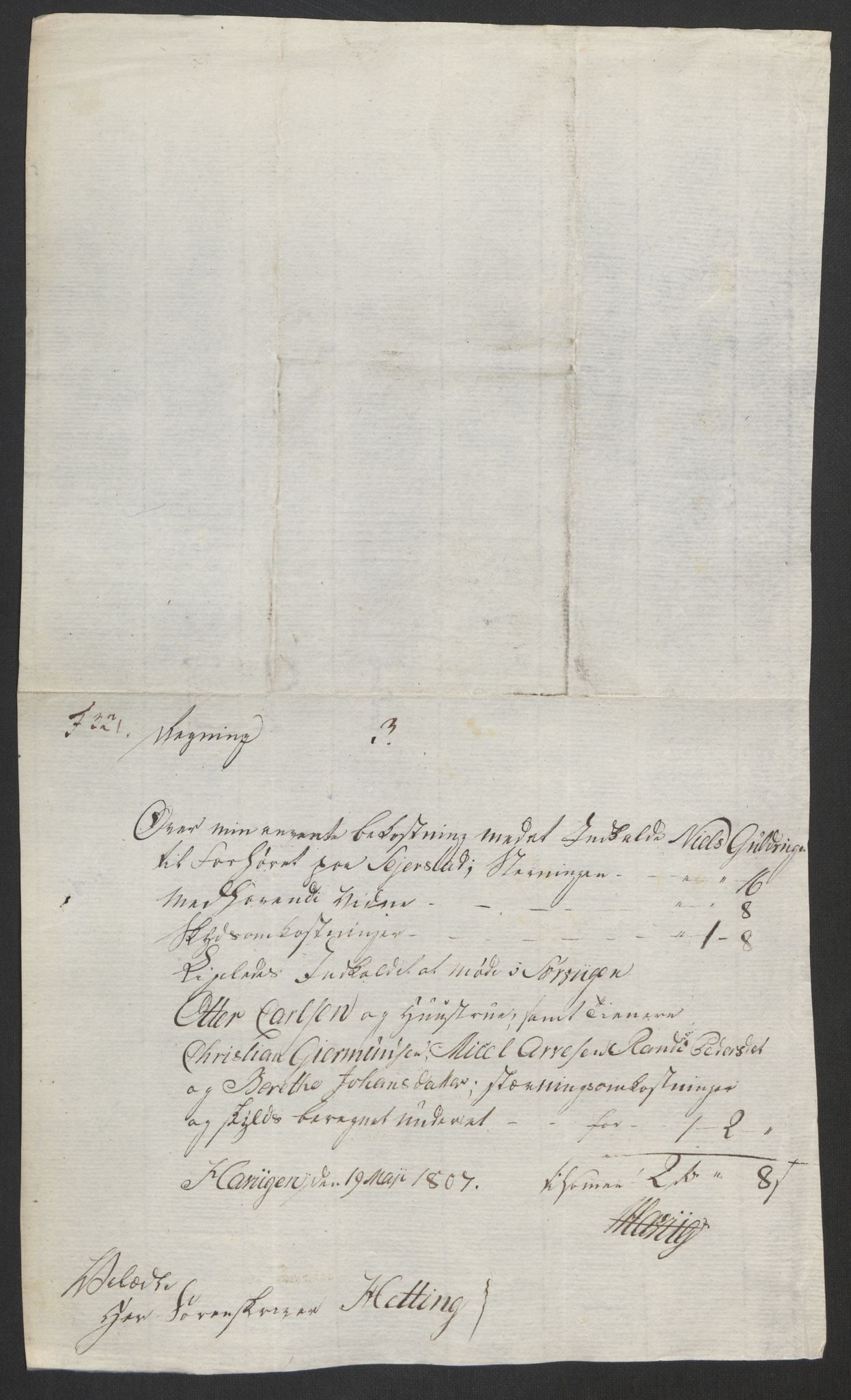 Justisdepartementet, Kommisjon i saken mot Hans Nielsen Hauge 1804, AV/RA-S-1151/D/L0005: Hans Nielsen Hauges sak, 1813, p. 221