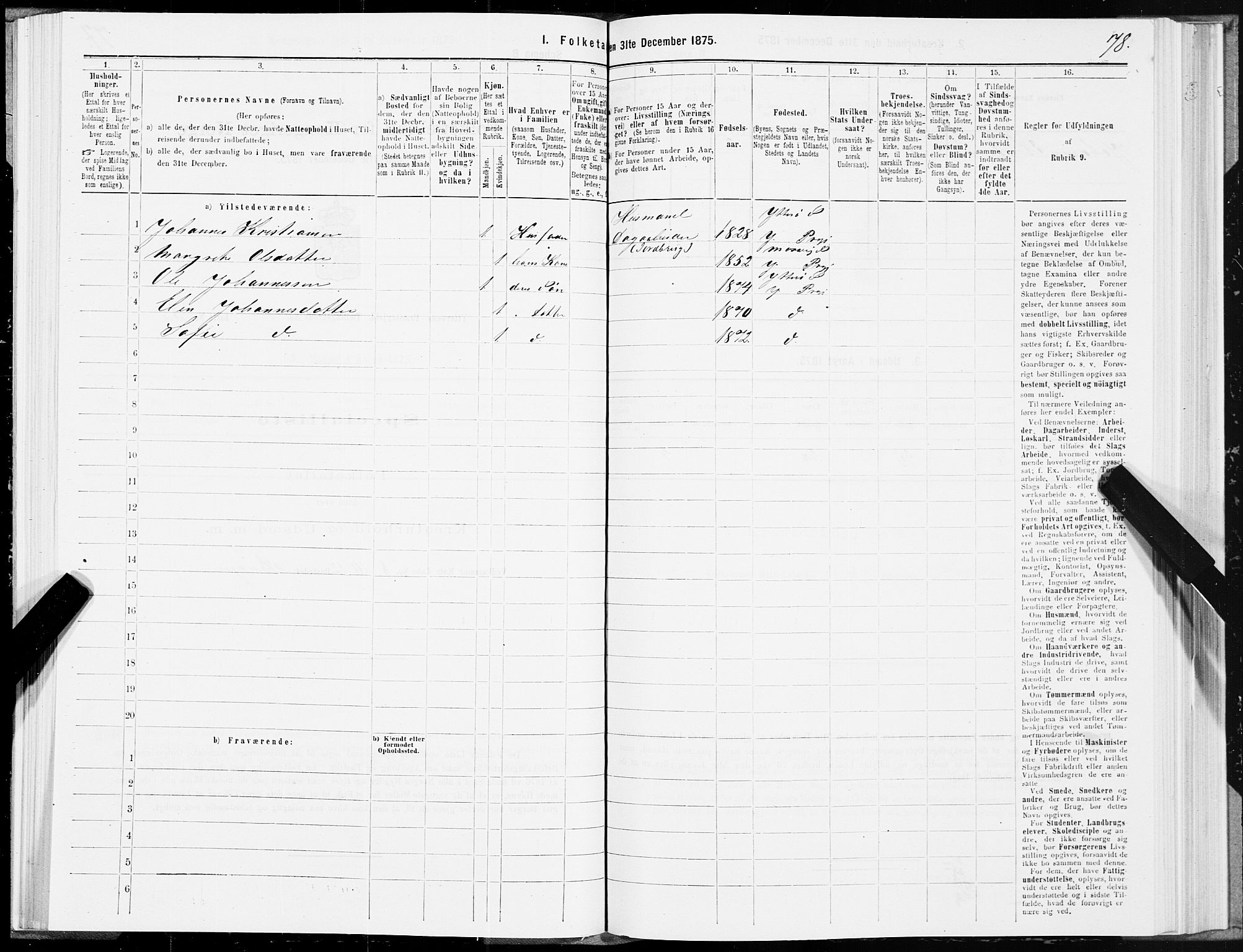 SAT, 1875 census for 1722P Ytterøy, 1875, p. 1078