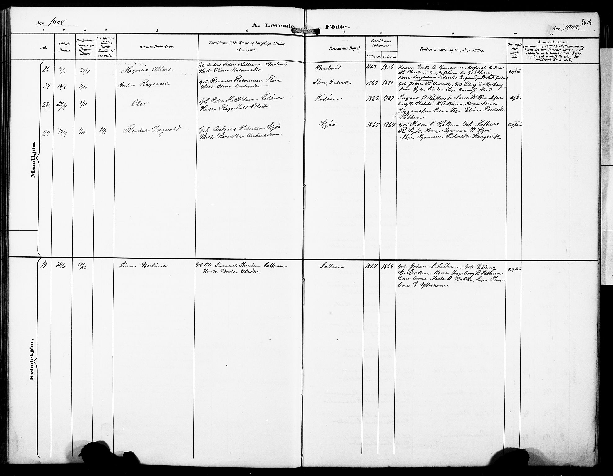 Hornindal sokneprestembete, SAB/A-82401/H/Hab: Parish register (copy) no. A 2, 1894-1927, p. 58