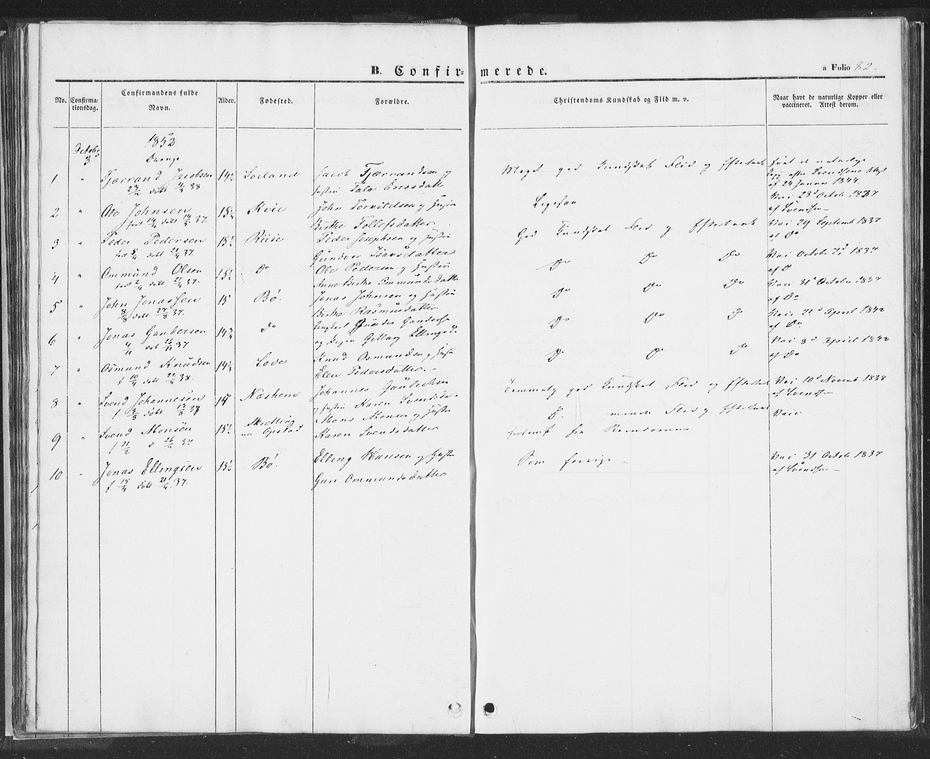 Hå sokneprestkontor, SAST/A-101801/001/30BA/L0006: Parish register (official) no. A 5, 1842-1853, p. 82