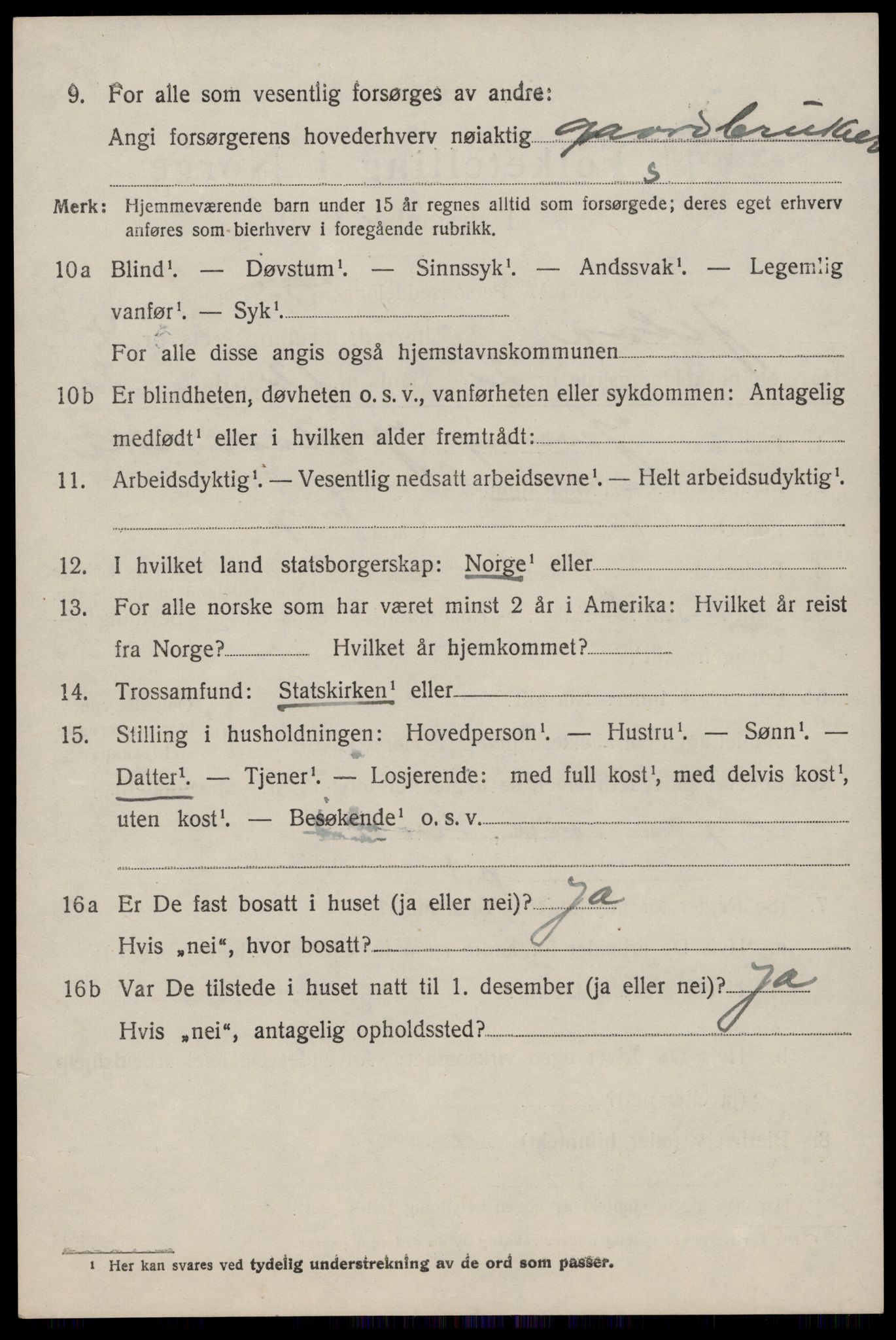 SAST, 1920 census for Jelsa, 1920, p. 1421