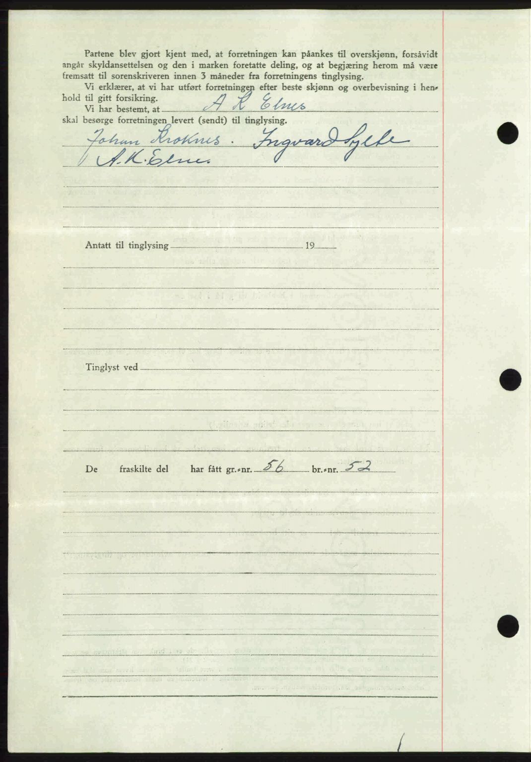 Romsdal sorenskriveri, AV/SAT-A-4149/1/2/2C: Mortgage book no. A23, 1947-1947, Diary no: : 1408/1947