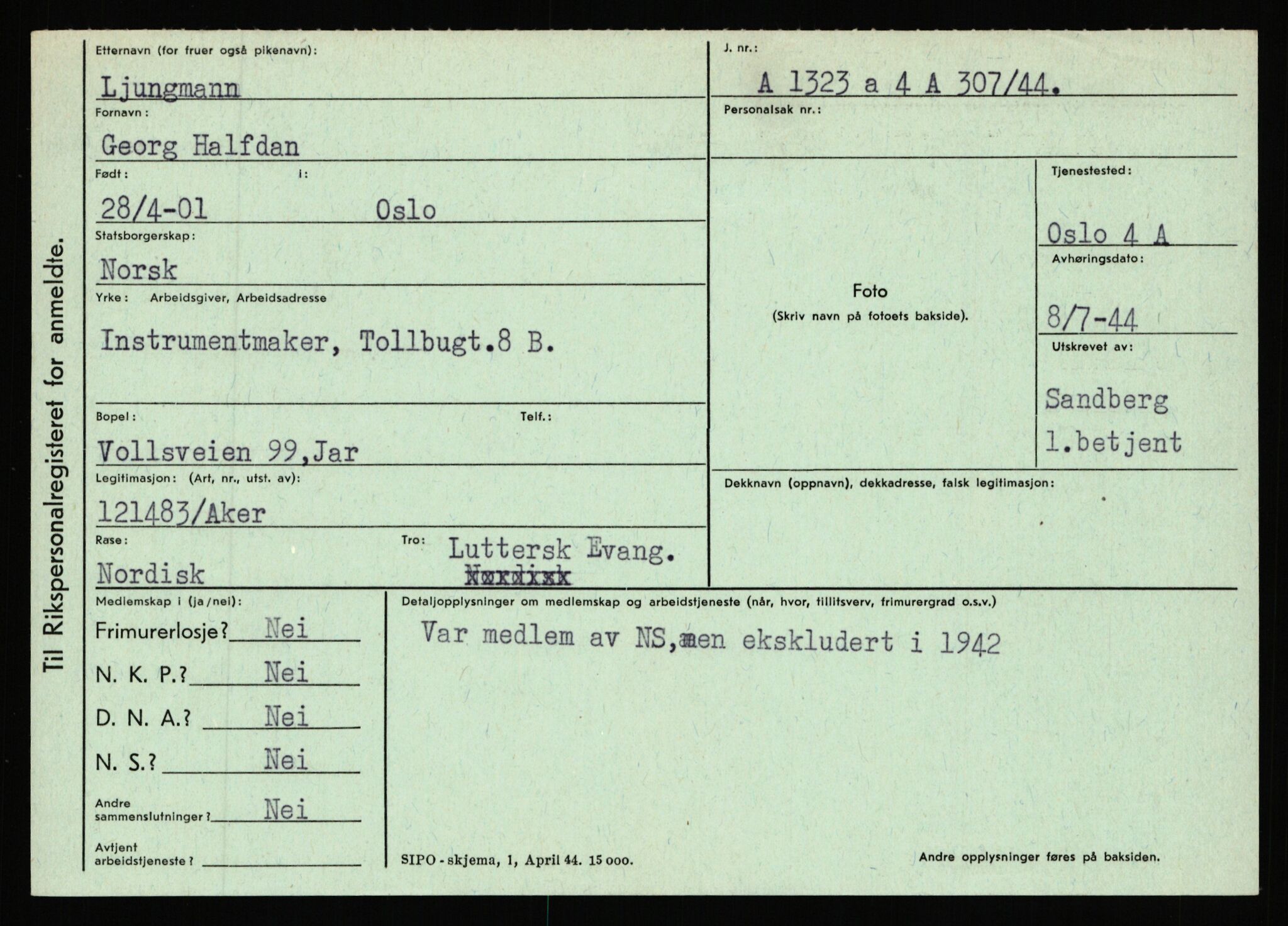 Statspolitiet - Hovedkontoret / Osloavdelingen, AV/RA-S-1329/C/Ca/L0010: Lind - Moksnes, 1943-1945, p. 498