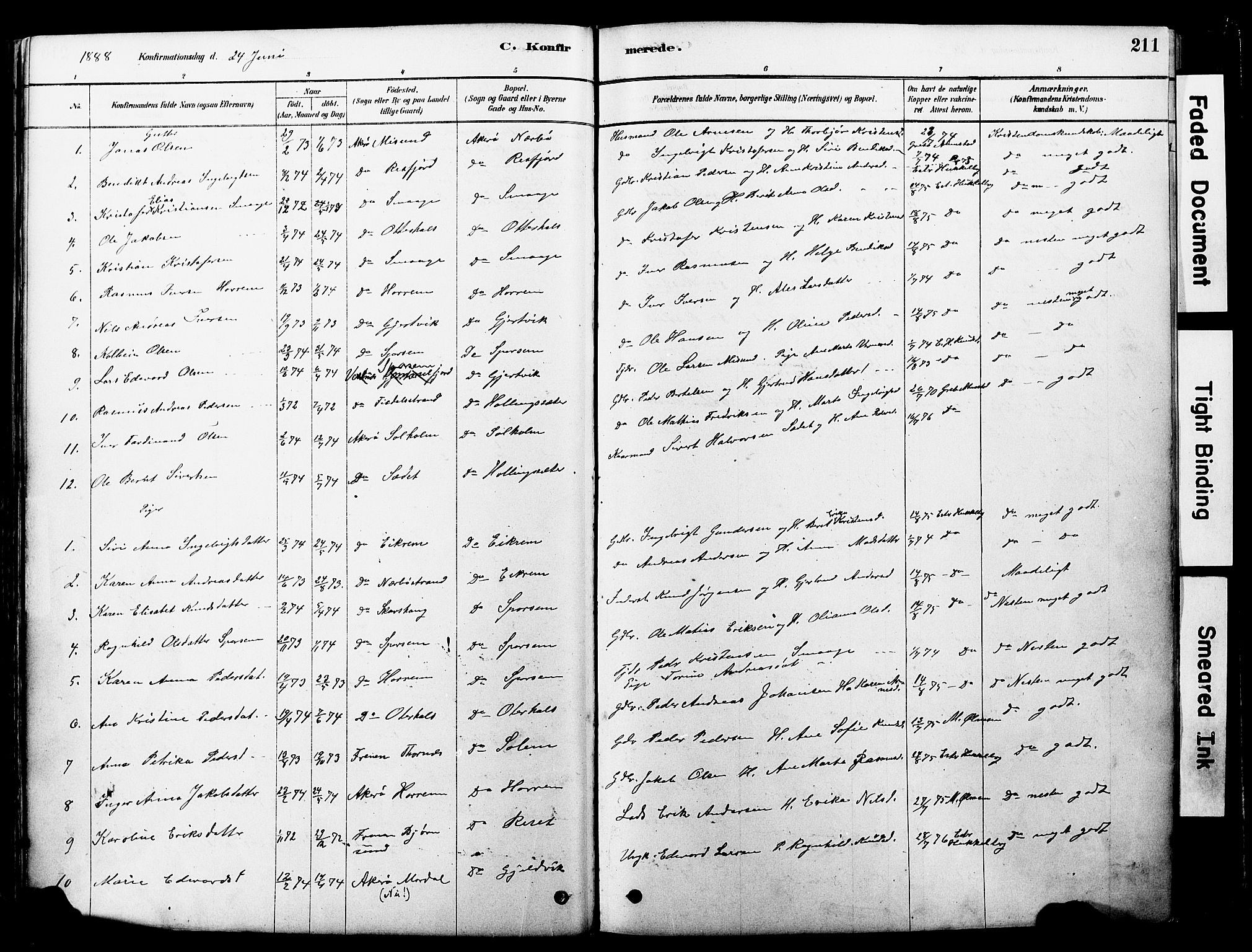 Ministerialprotokoller, klokkerbøker og fødselsregistre - Møre og Romsdal, SAT/A-1454/560/L0721: Parish register (official) no. 560A05, 1878-1917, p. 211