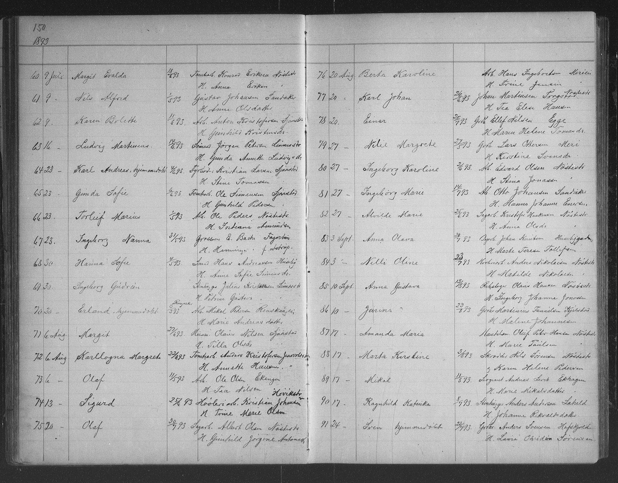 Lier kirkebøker, SAKO/A-230/G/Gb/L0001: Parish register (copy) no. II 1, 1874-1898, p. 150-151