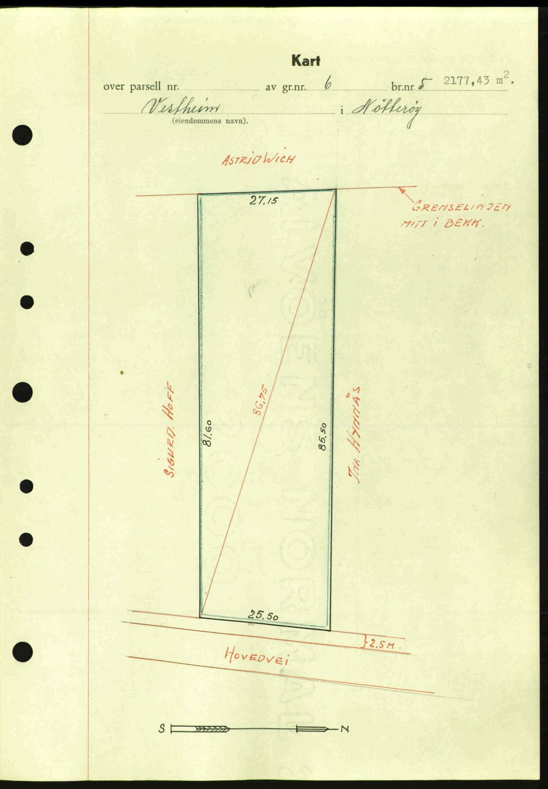 Tønsberg sorenskriveri, AV/SAKO-A-130/G/Ga/Gaa/L0013: Mortgage book no. A13, 1943-1943, Diary no: : 1275/1943