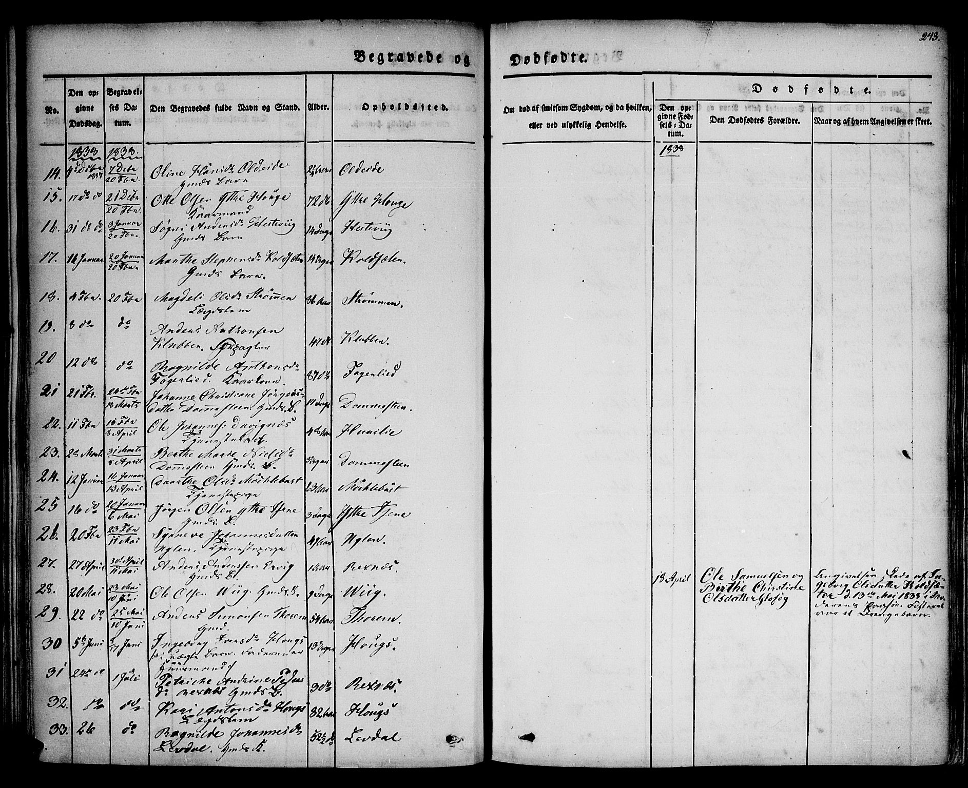 Davik sokneprestembete, AV/SAB-A-79701/H/Haa/Haaa/L0004: Parish register (official) no. A 4, 1830-1849, p. 243