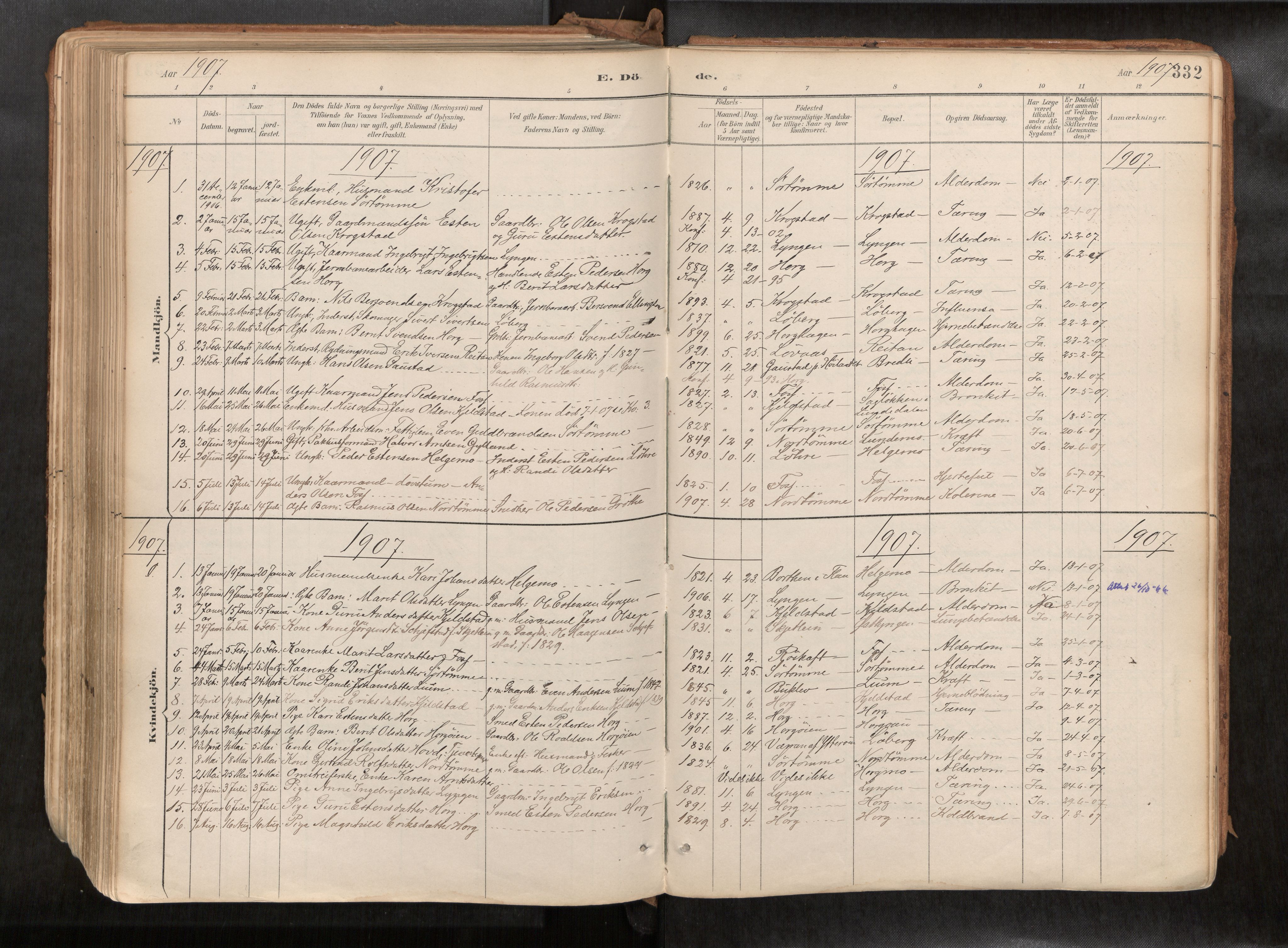 Ministerialprotokoller, klokkerbøker og fødselsregistre - Sør-Trøndelag, SAT/A-1456/692/L1105b: Parish register (official) no. 692A06, 1891-1934, p. 332