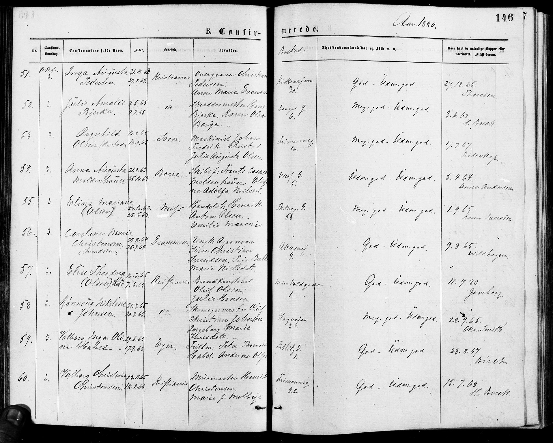 Gamle Aker prestekontor Kirkebøker, AV/SAO-A-10617a/F/L0005: Parish register (official) no. 5, 1873-1881, p. 146