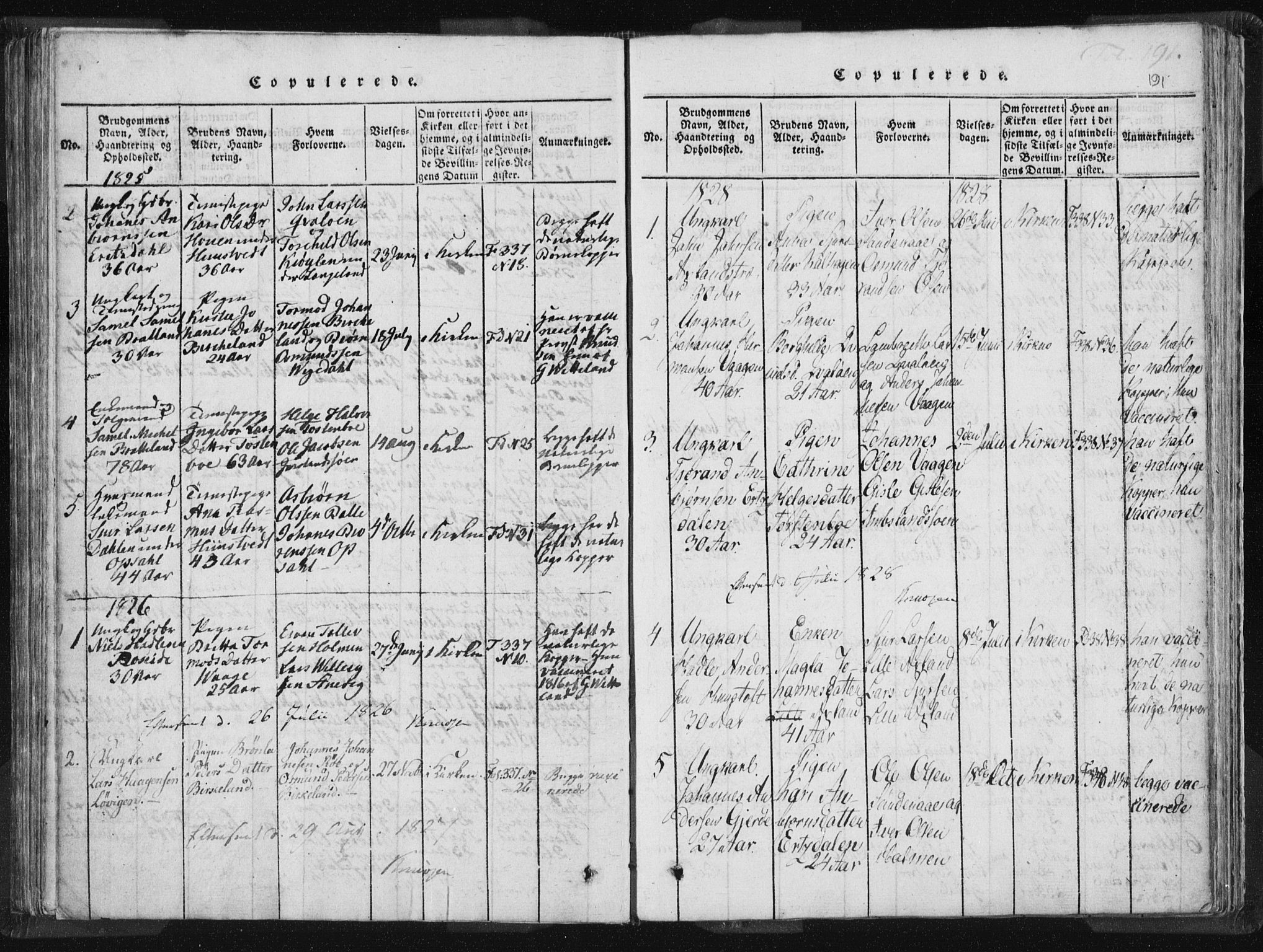 Vikedal sokneprestkontor, AV/SAST-A-101840/01/IV: Parish register (official) no. A 5, 1817-1850, p. 191