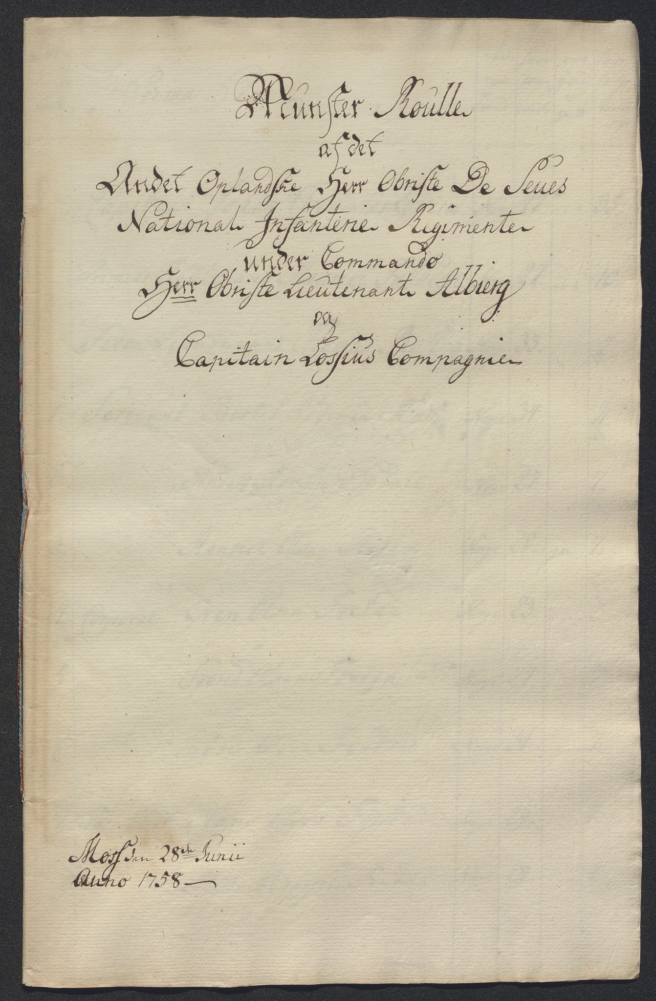 Kommanderende general (KG I) med Det norske krigsdirektorium, AV/RA-EA-5419/E/Ec/L0021: Ruller over nedkommanderte mannskap, 1758-1762, p. 301