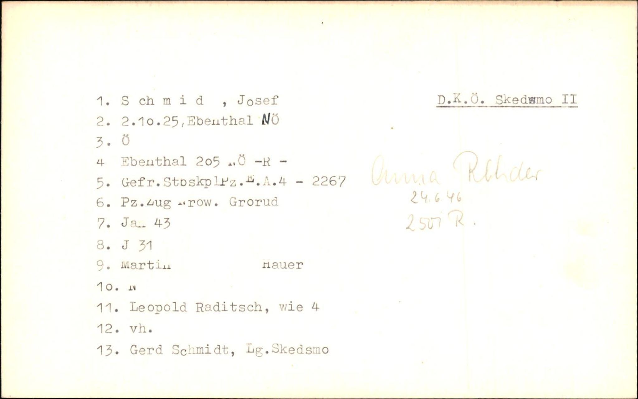 Hjemsendte tyskere , AV/RA-RAFA-6487/D/Db/L0024: Schmidt-Schulz, 1945-1947, p. 10