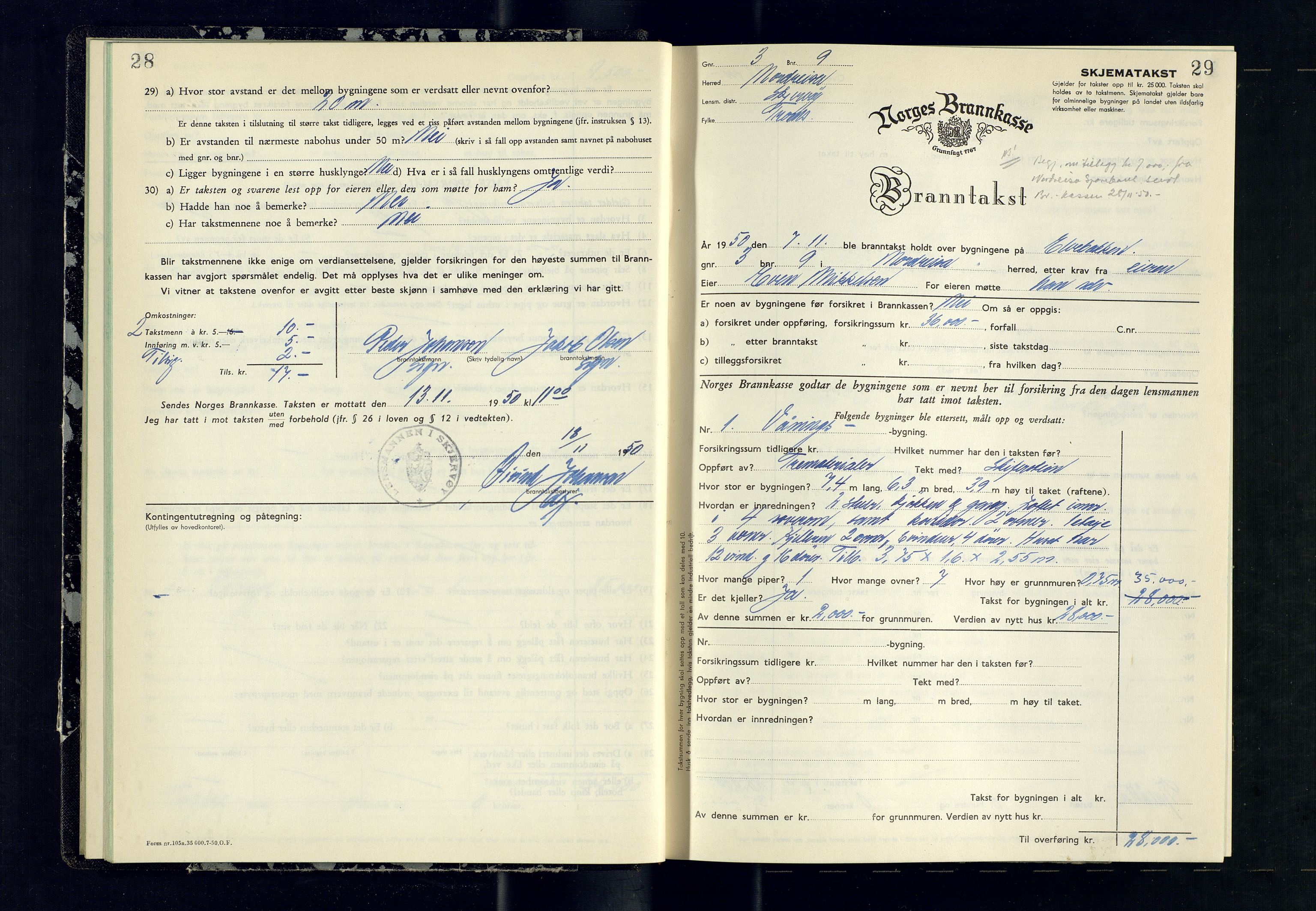 Skjervøy lensmannskontor, AV/SATØ-SATØ-63/F/Fu/Fub/L0275: Branntakstprotokoll (S), 1950-1951, p. 28-29