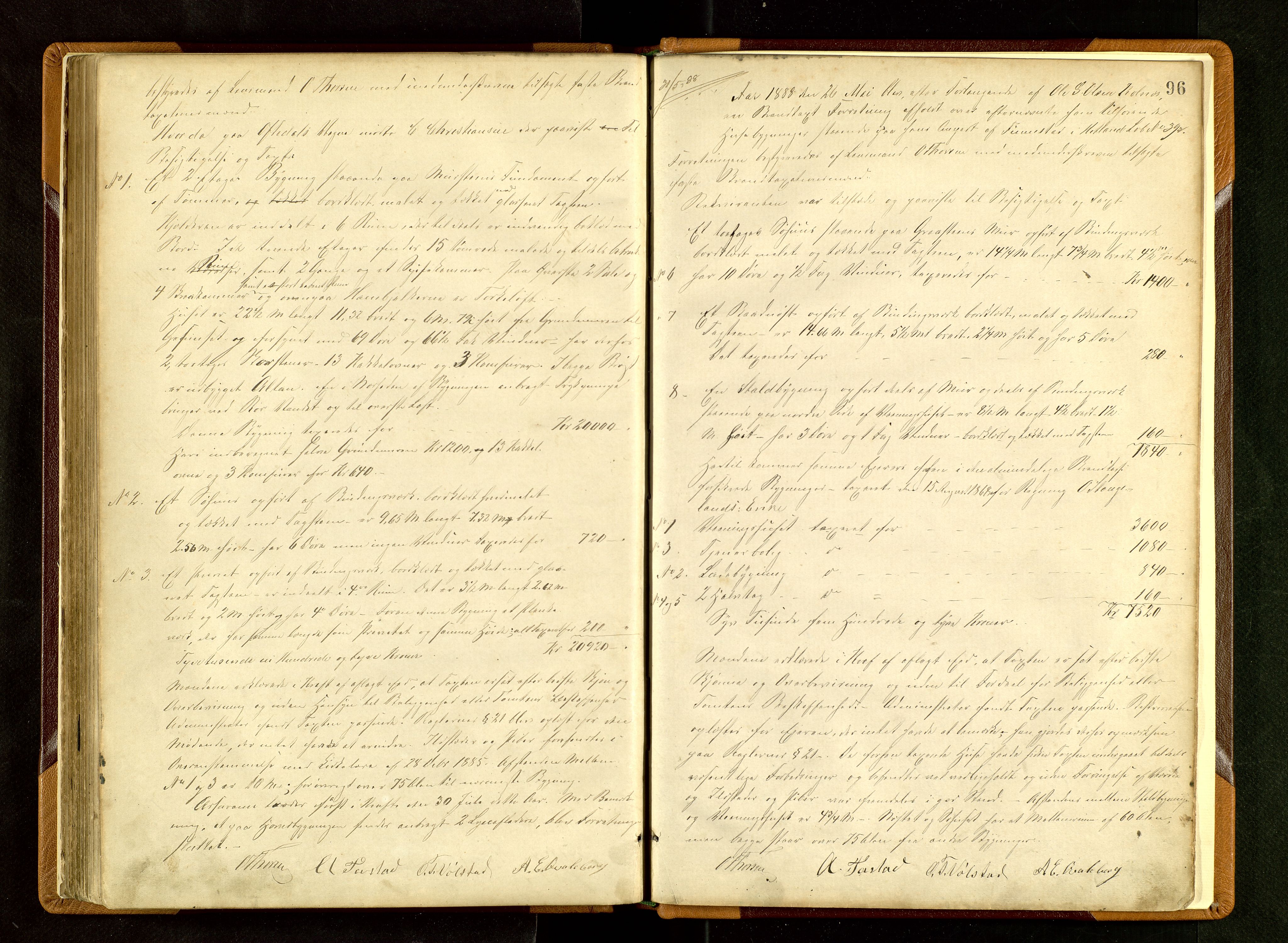 Hetland lensmannskontor, AV/SAST-A-100101/Goa/L0002: "Brandtaxationsprotokol", 1874-1888, p. 95b-96a