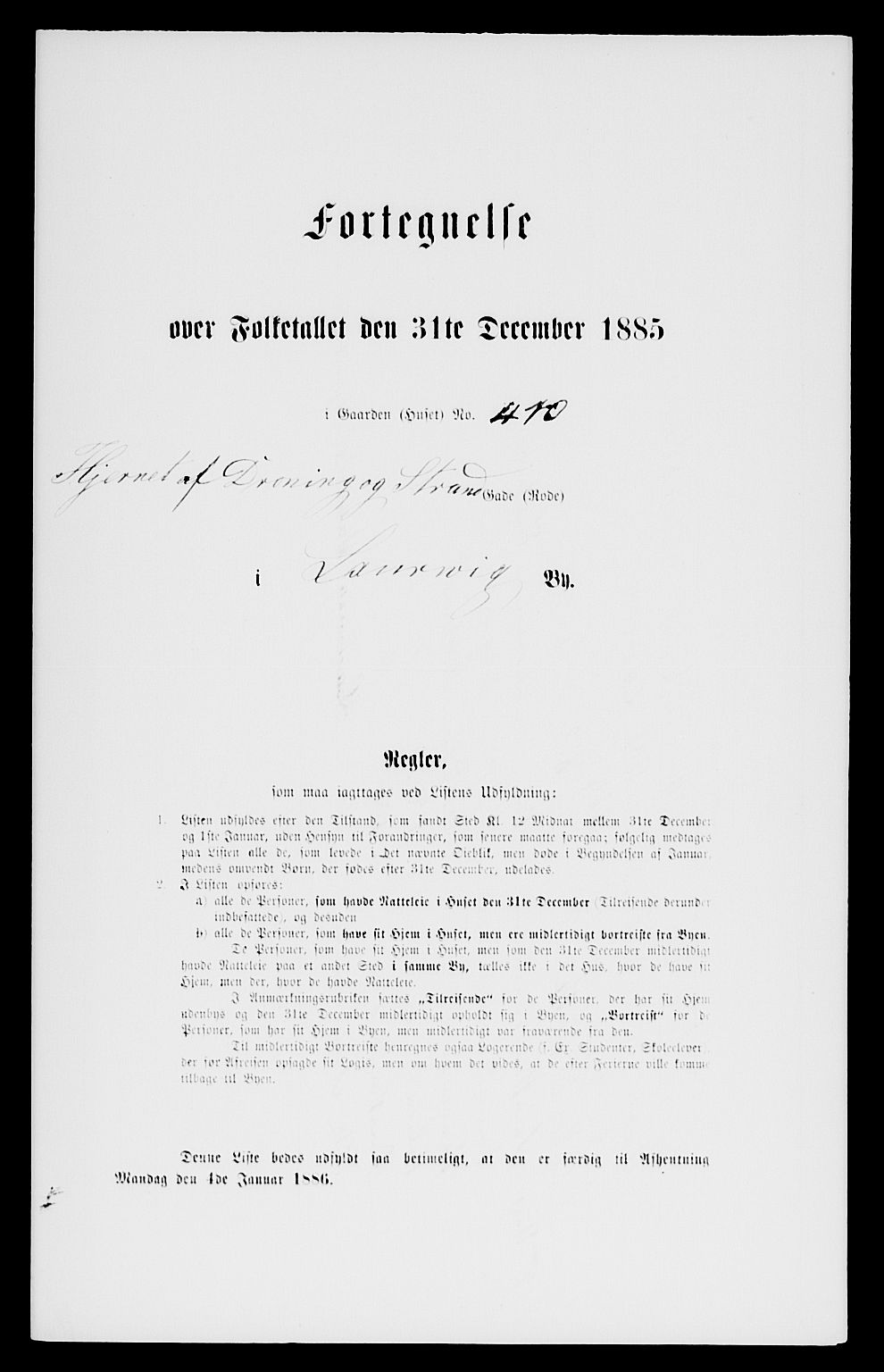 SAKO, 1885 census for 0707 Larvik, 1885, p. 1160