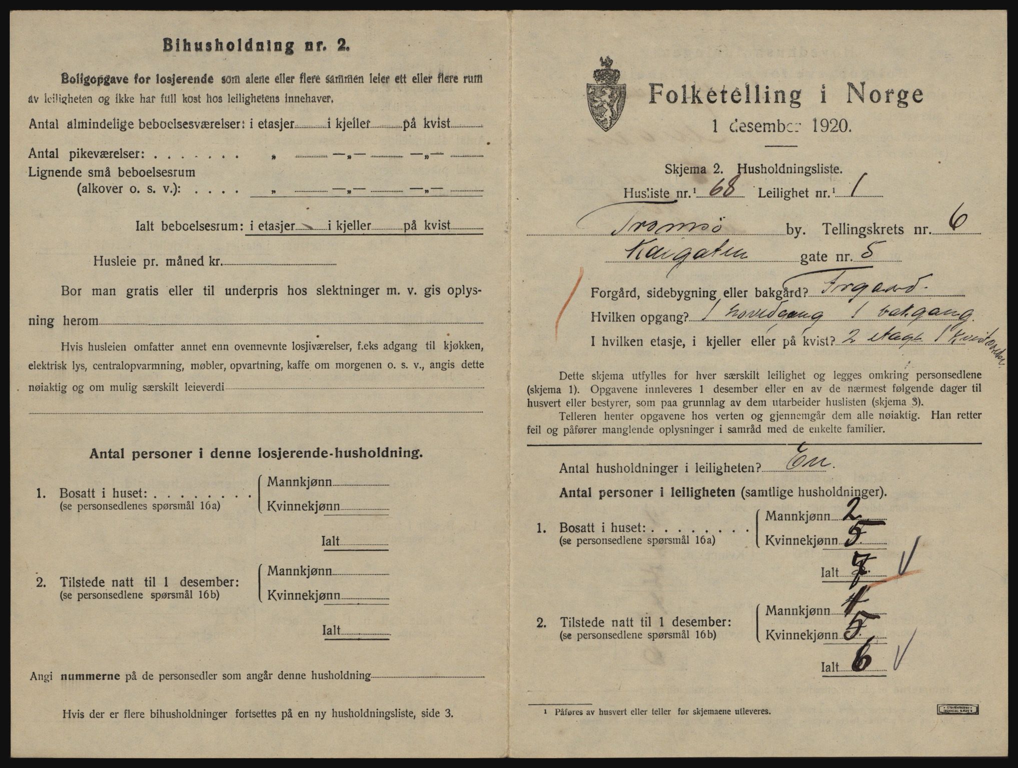 SATØ, 1920 census for Tromsø, 1920, p. 4217