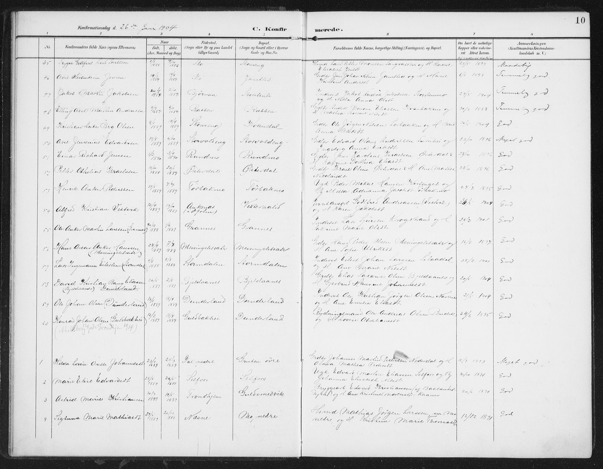 Ministerialprotokoller, klokkerbøker og fødselsregistre - Nordland, AV/SAT-A-1459/827/L0403: Parish register (official) no. 827A15, 1903-1912, p. 10