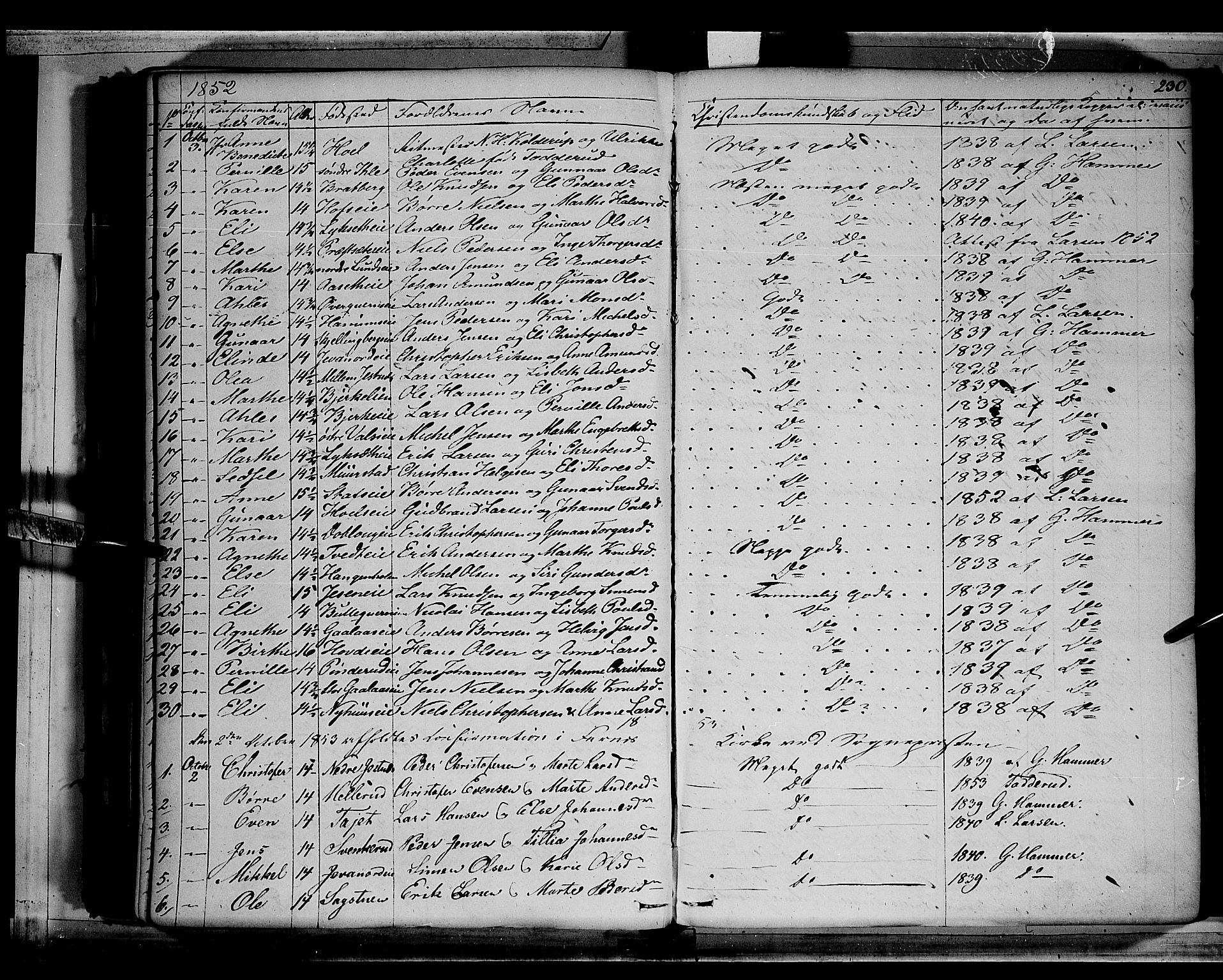 Vang prestekontor, Hedmark, SAH/PREST-008/H/Ha/Haa/L0010: Parish register (official) no. 10, 1841-1855, p. 230