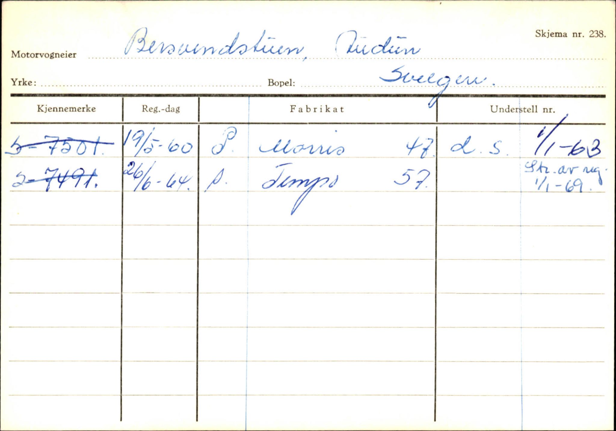 Statens vegvesen, Sogn og Fjordane vegkontor, SAB/A-5301/4/F/L0133: Eigarregister Bremanger A-Å. Gaular A-H, 1945-1975, p. 91