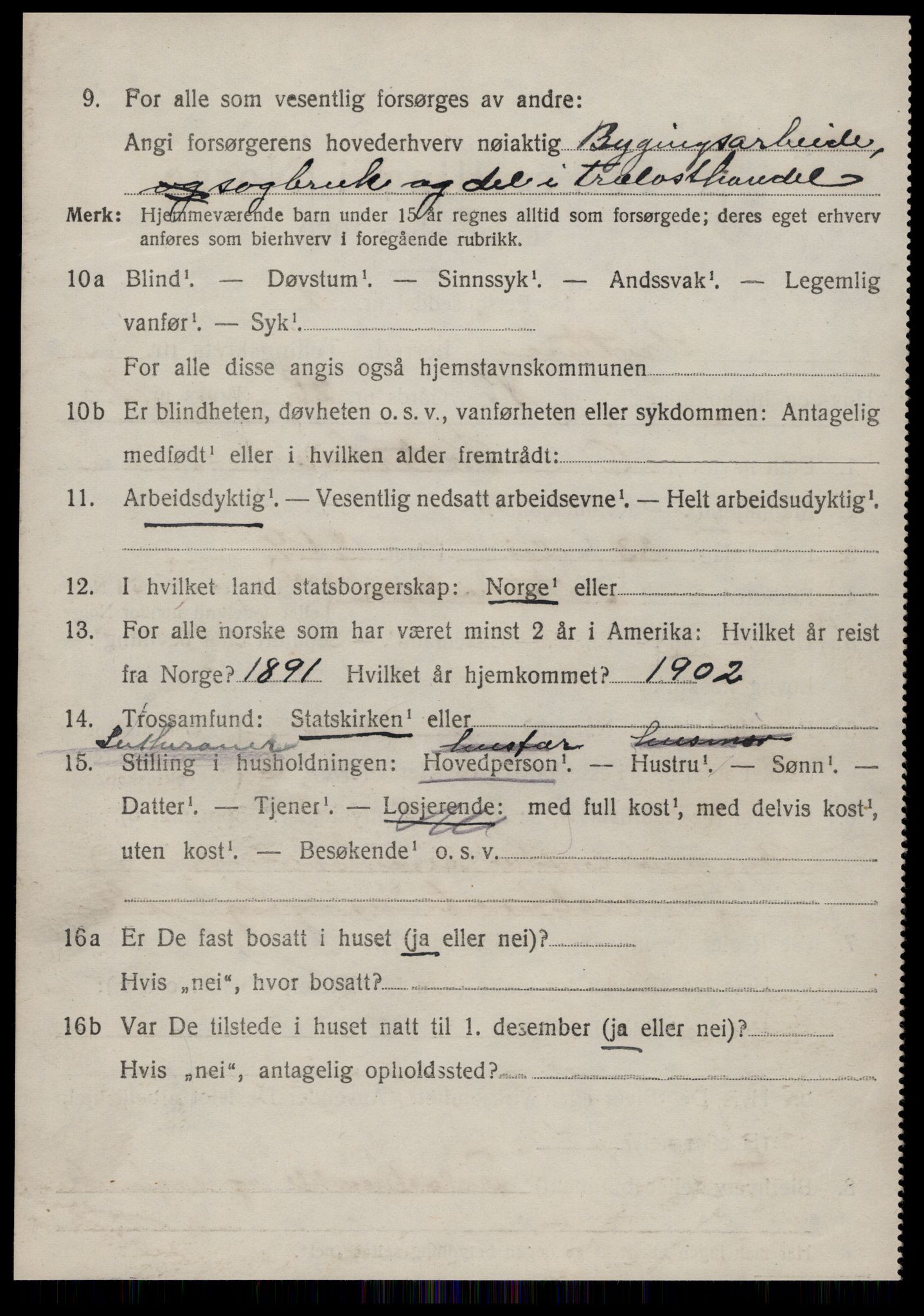 SAT, 1920 census for Grytten, 1920, p. 2789