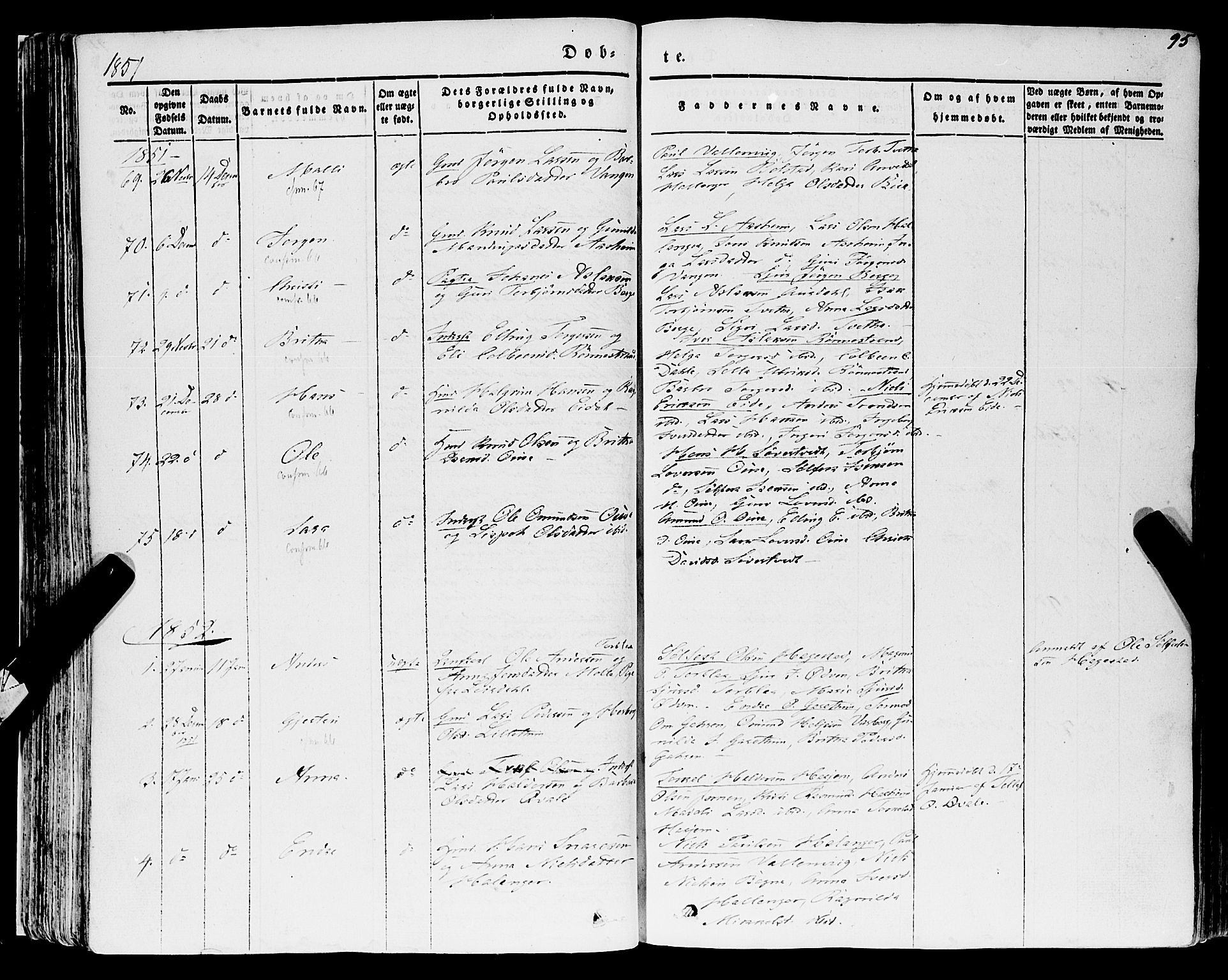 Ulvik sokneprestembete, AV/SAB-A-78801/H/Haa: Parish register (official) no. A 12, 1839-1853, p. 95