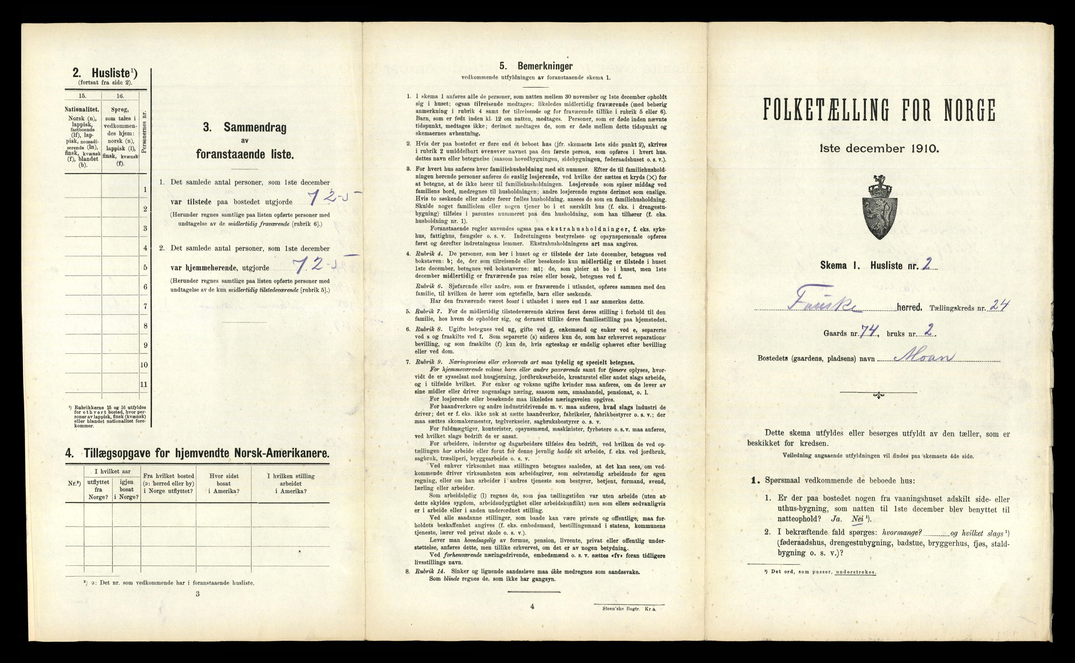 RA, 1910 census for Fauske, 1910, p. 1648