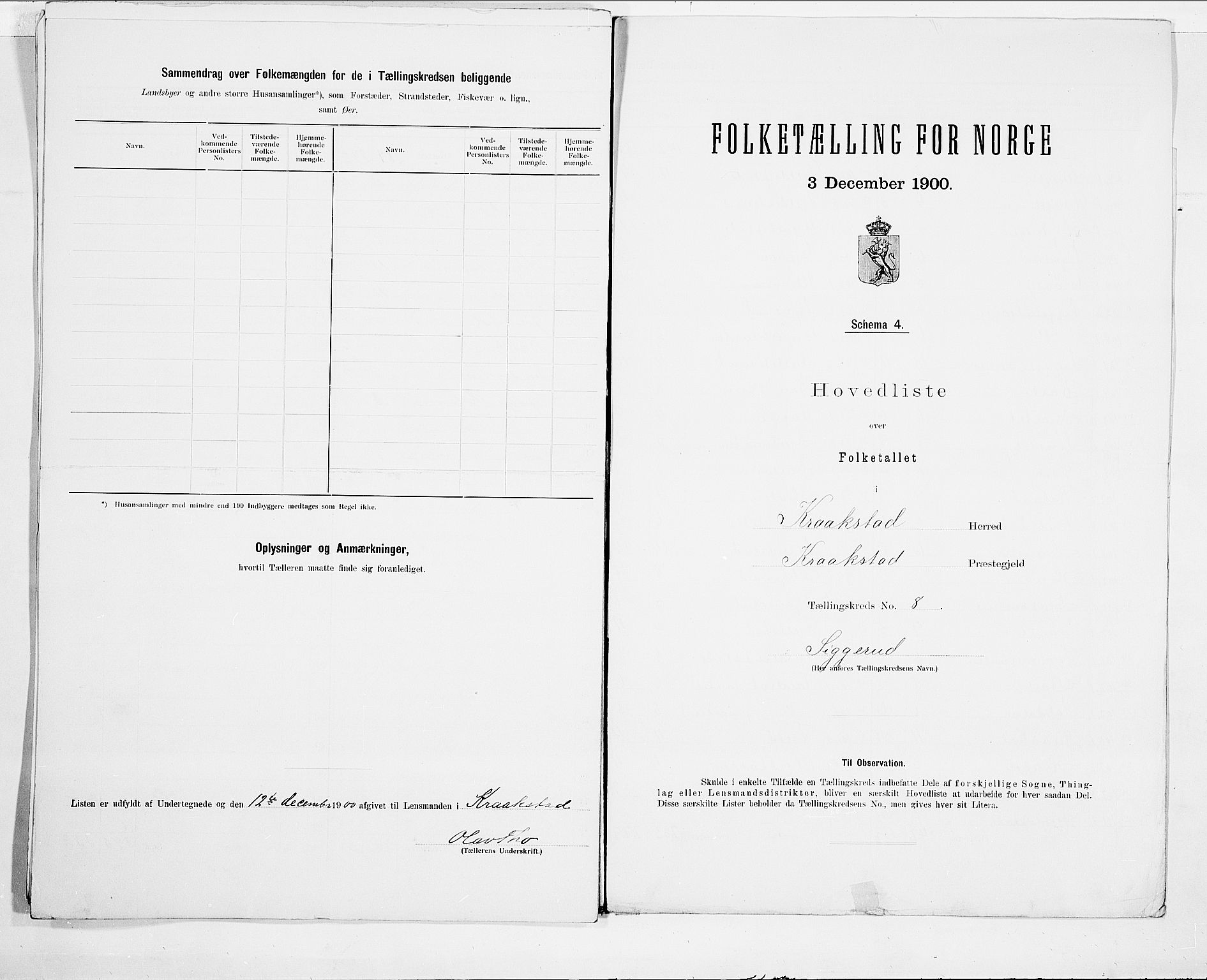 SAO, 1900 census for Kråkstad, 1900, p. 18