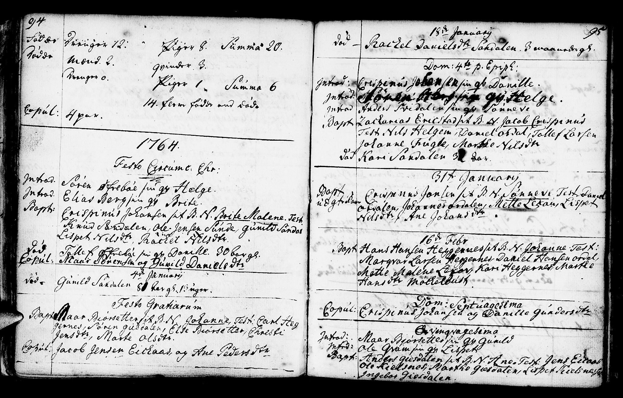 Jølster sokneprestembete, SAB/A-80701/H/Haa/Haaa/L0003: Parish register (official) no. A 3, 1748-1789, p. 94-95
