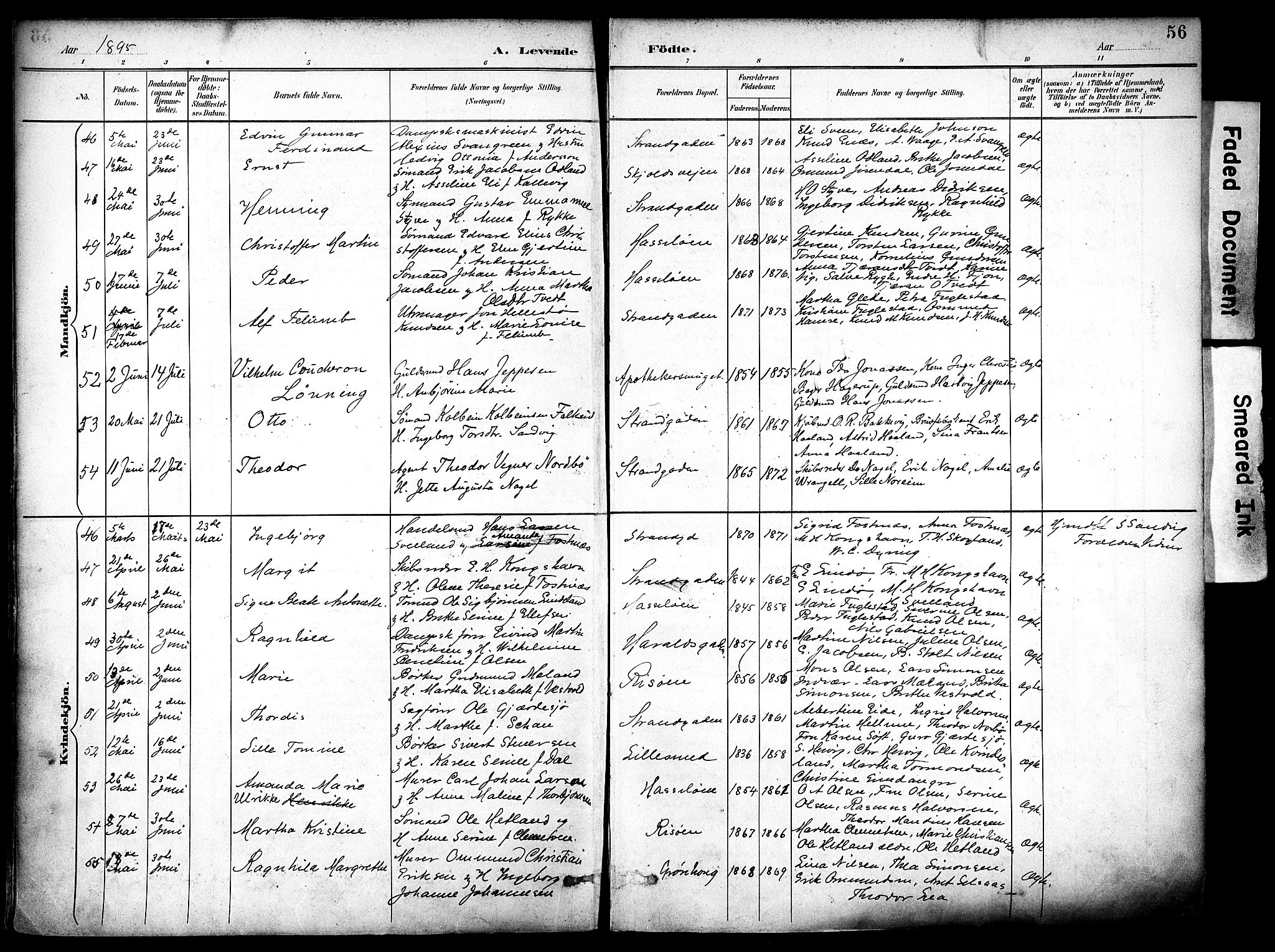 Haugesund sokneprestkontor, AV/SAST-A -101863/H/Ha/Haa/L0006: Parish register (official) no. A 6, 1891-1907, p. 56