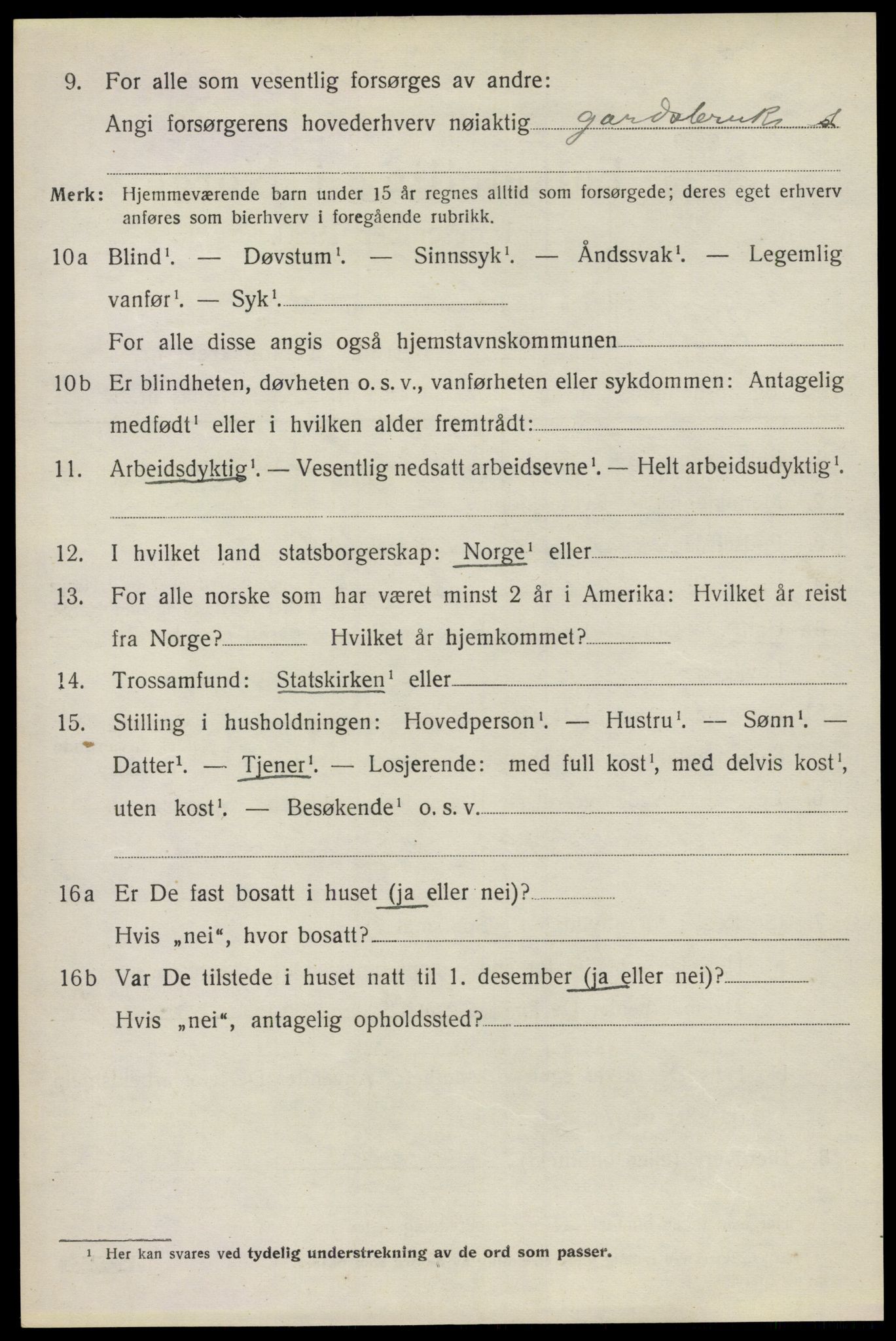 SAO, 1920 census for Ullensaker, 1920, p. 9668