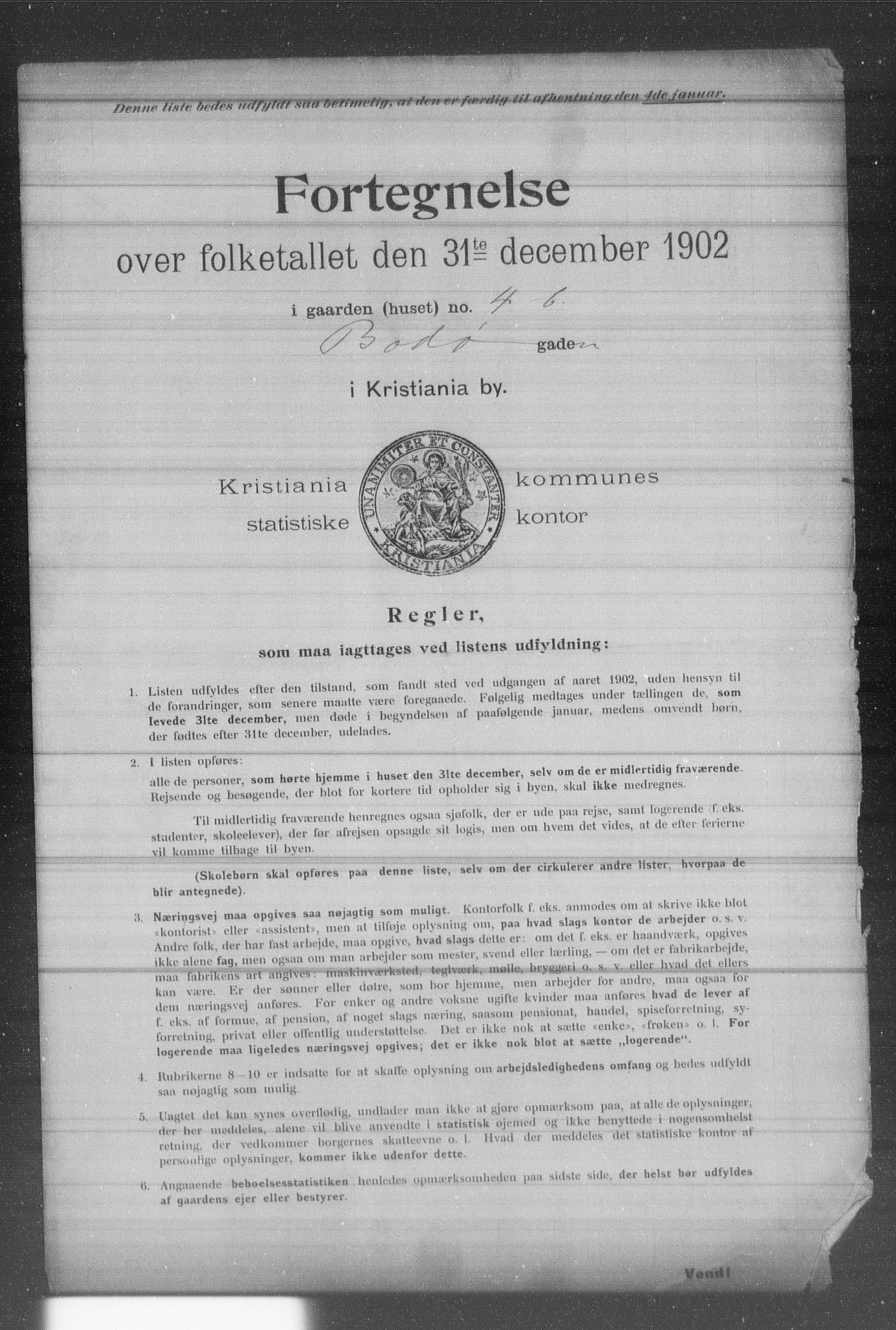 OBA, Municipal Census 1902 for Kristiania, 1902, p. 1305