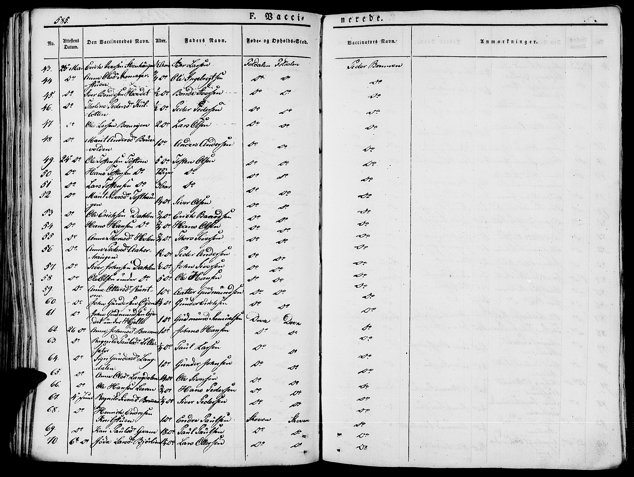 Lesja prestekontor, AV/SAH-PREST-068/H/Ha/Haa/L0005: Parish register (official) no. 5, 1830-1842, p. 585