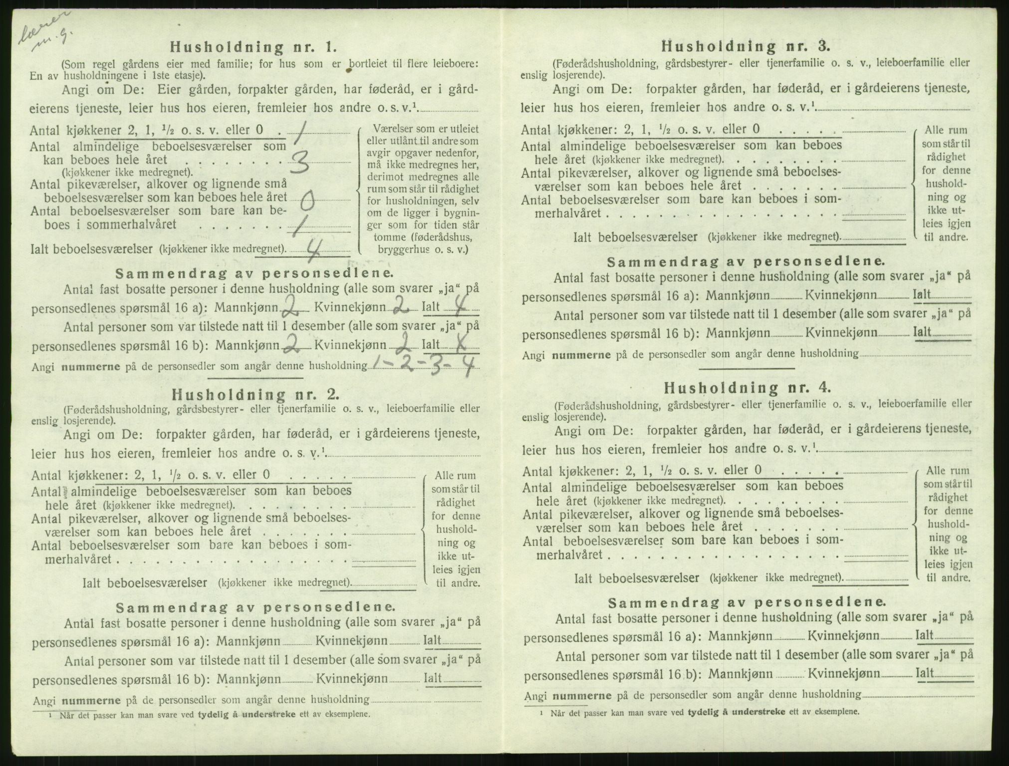 SAT, 1920 census for Hustad, 1920, p. 488