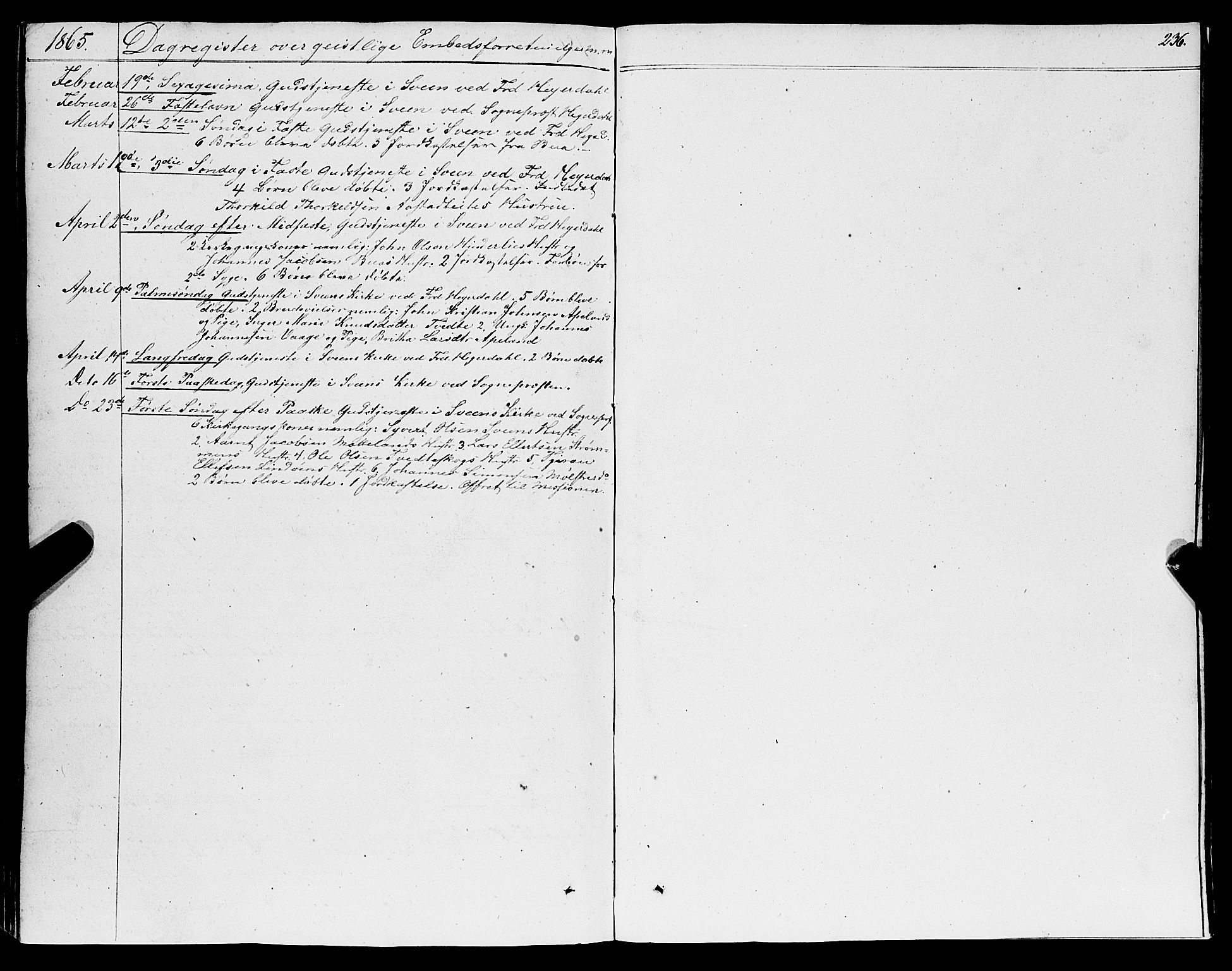 Sveio Sokneprestembete, AV/SAB-A-78501/H/Hab: Parish register (copy) no. A 1, 1851-1865, p. 236