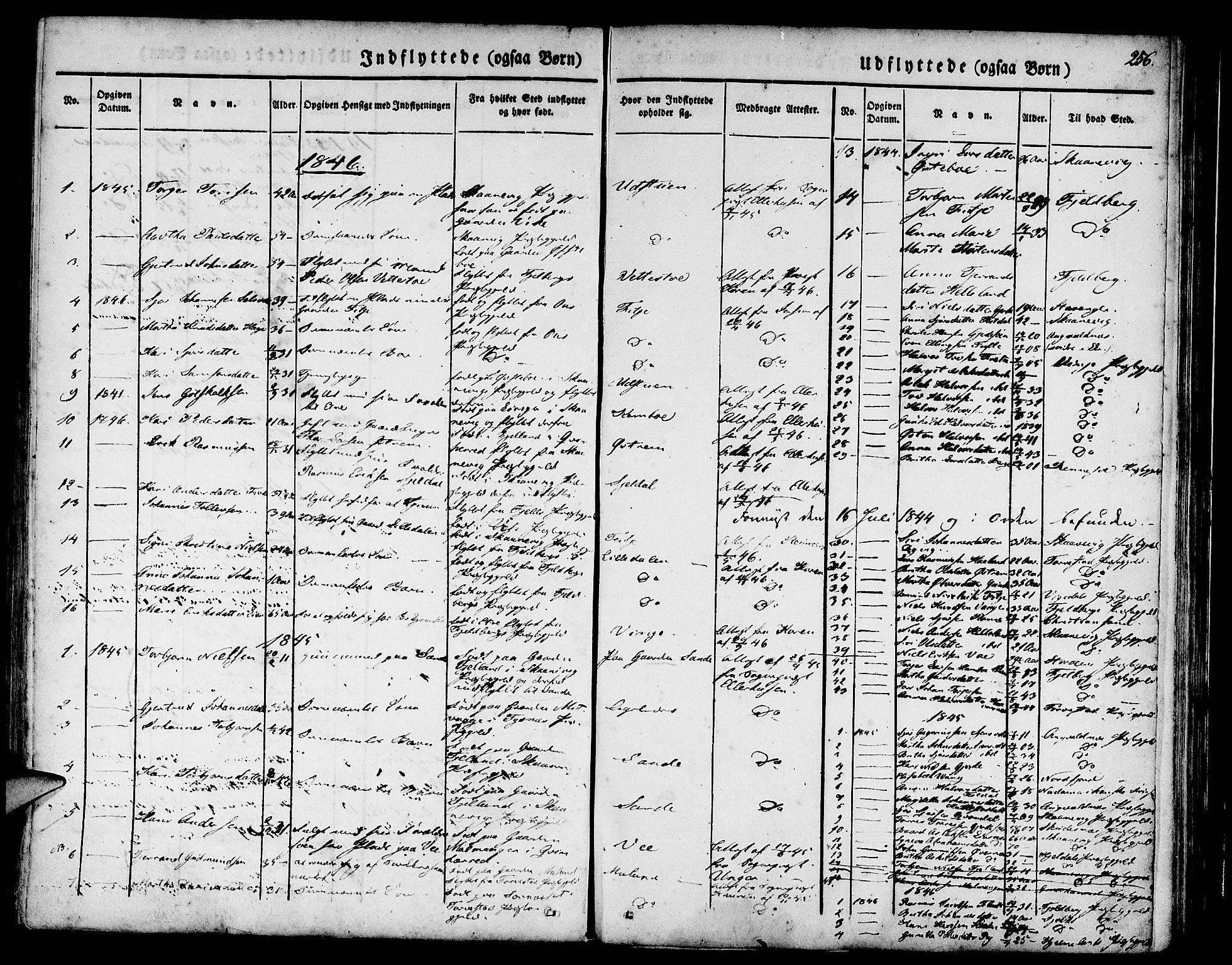 Etne sokneprestembete, AV/SAB-A-75001/H/Haa: Parish register (official) no. A 7, 1831-1847, p. 256