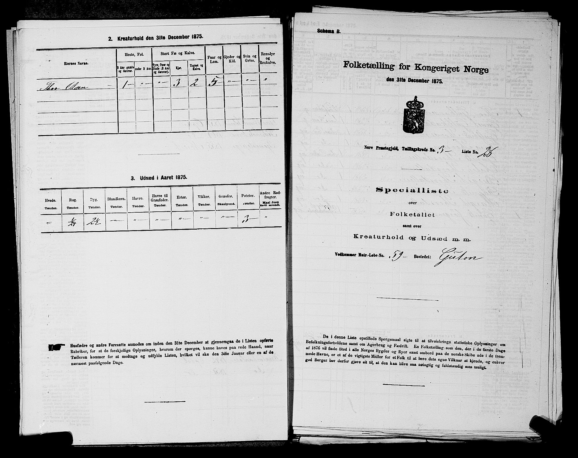 SAKO, 1875 census for 0633P Nore, 1875, p. 399