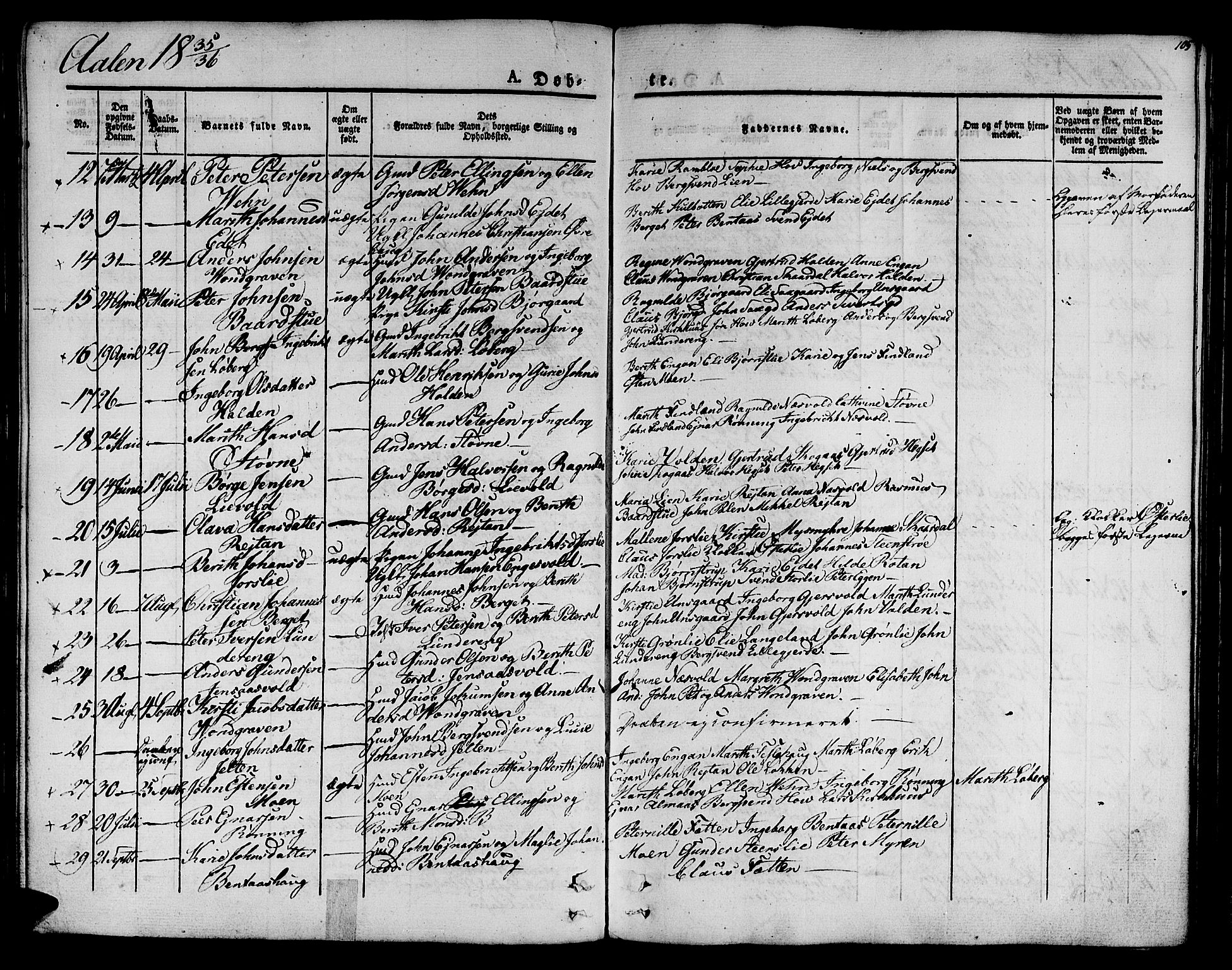 Ministerialprotokoller, klokkerbøker og fødselsregistre - Sør-Trøndelag, AV/SAT-A-1456/685/L0959: Parish register (official) no. 685A04 /3, 1829-1845, p. 105