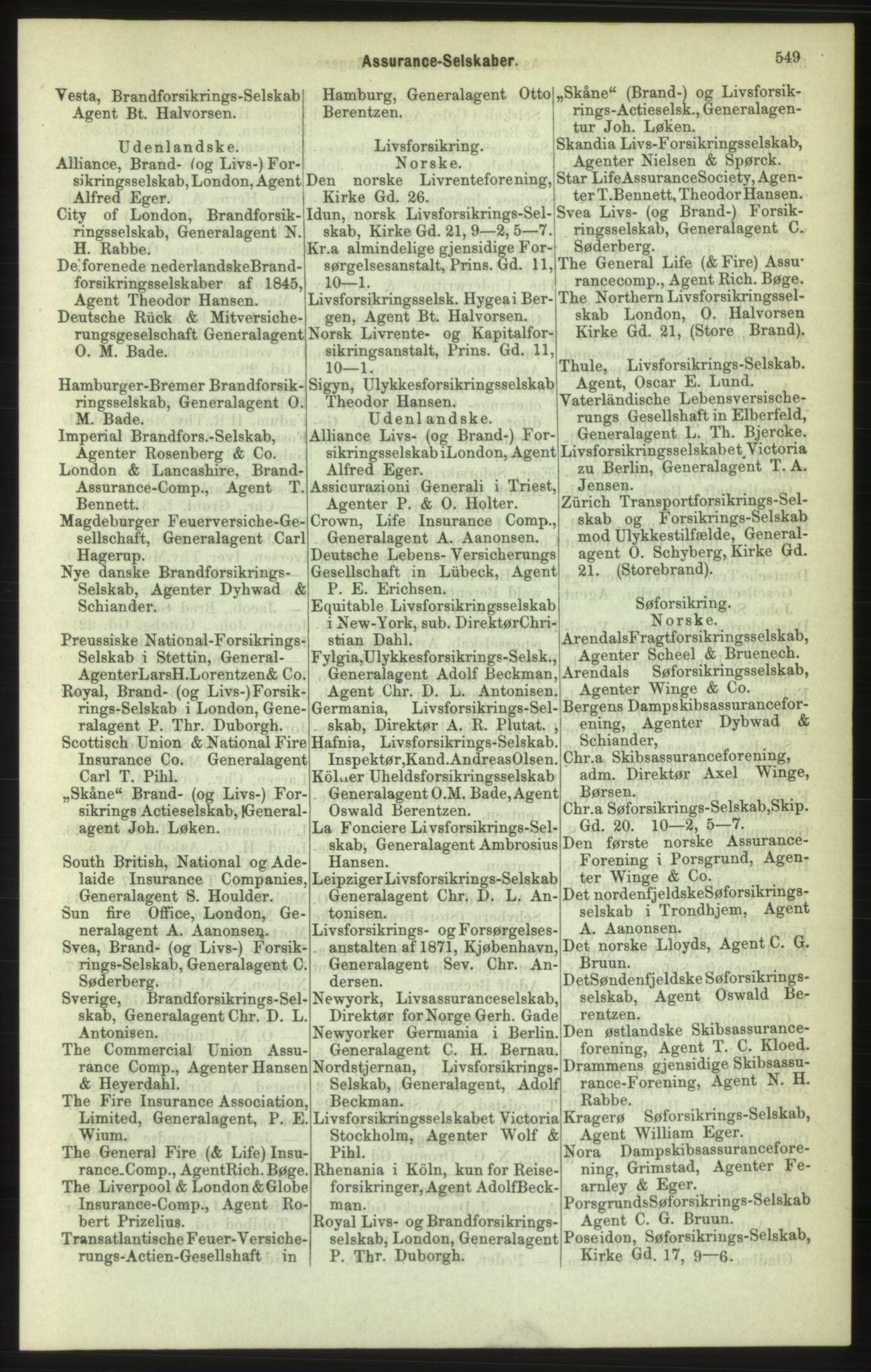 Kristiania/Oslo adressebok, PUBL/-, 1886, p. 549