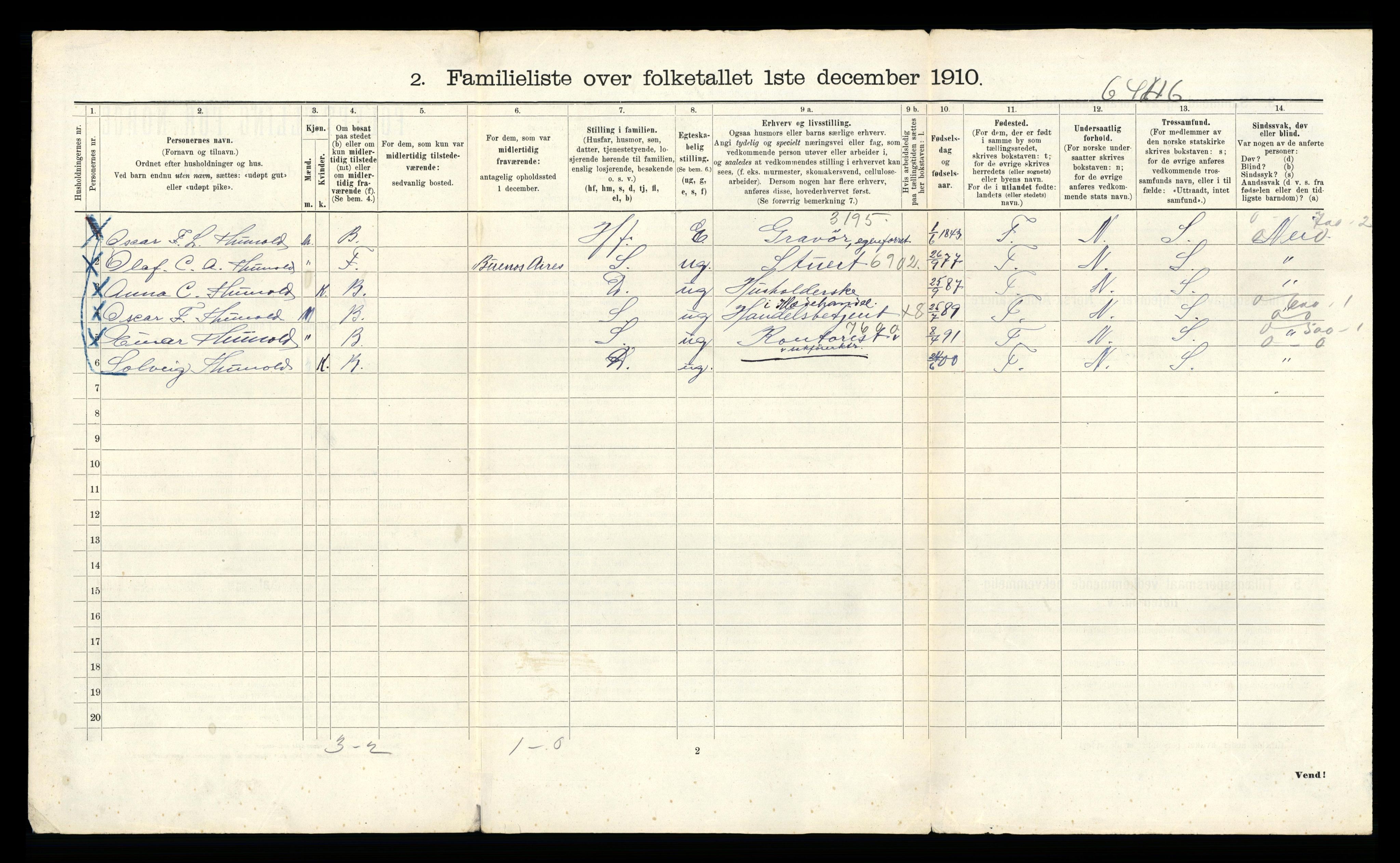 RA, 1910 census for Bergen, 1910, p. 34698