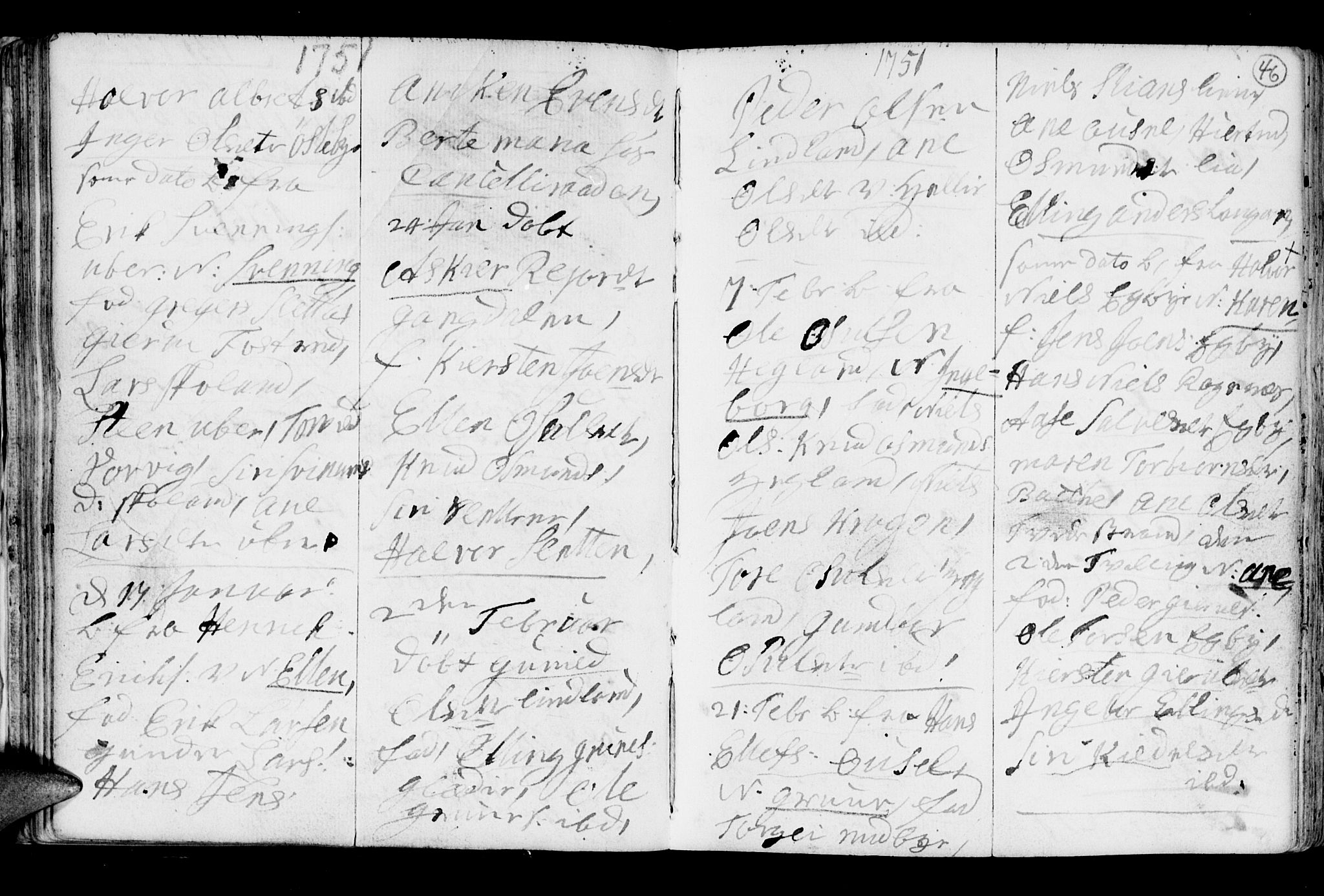 Holt sokneprestkontor, AV/SAK-1111-0021/F/Fb/L0005: Parish register (copy) no. B 5, 1746-1764, p. 46