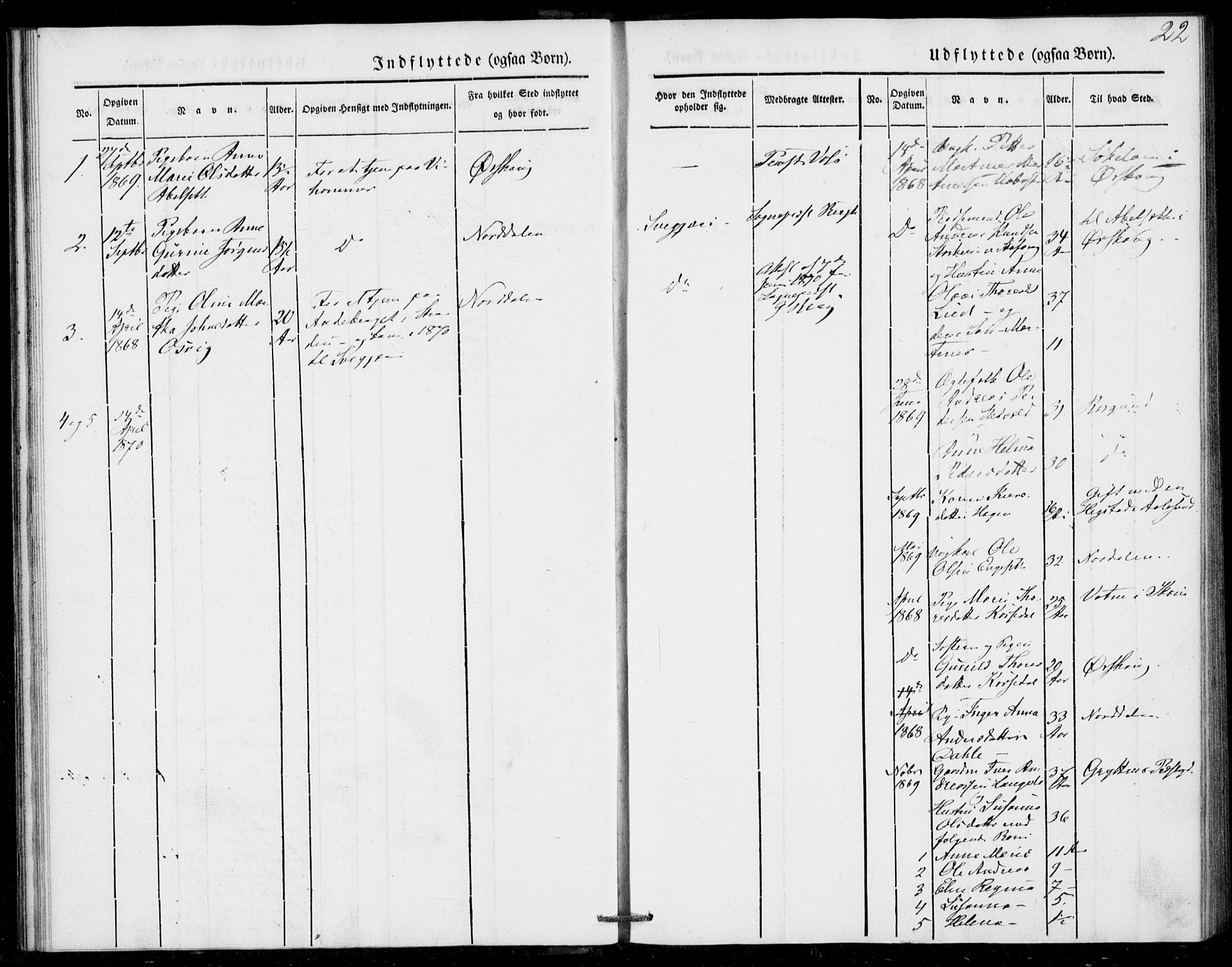 Ministerialprotokoller, klokkerbøker og fødselsregistre - Møre og Romsdal, SAT/A-1454/520/L0279: Parish register (official) no. 520A08, 1844-1881, p. 22