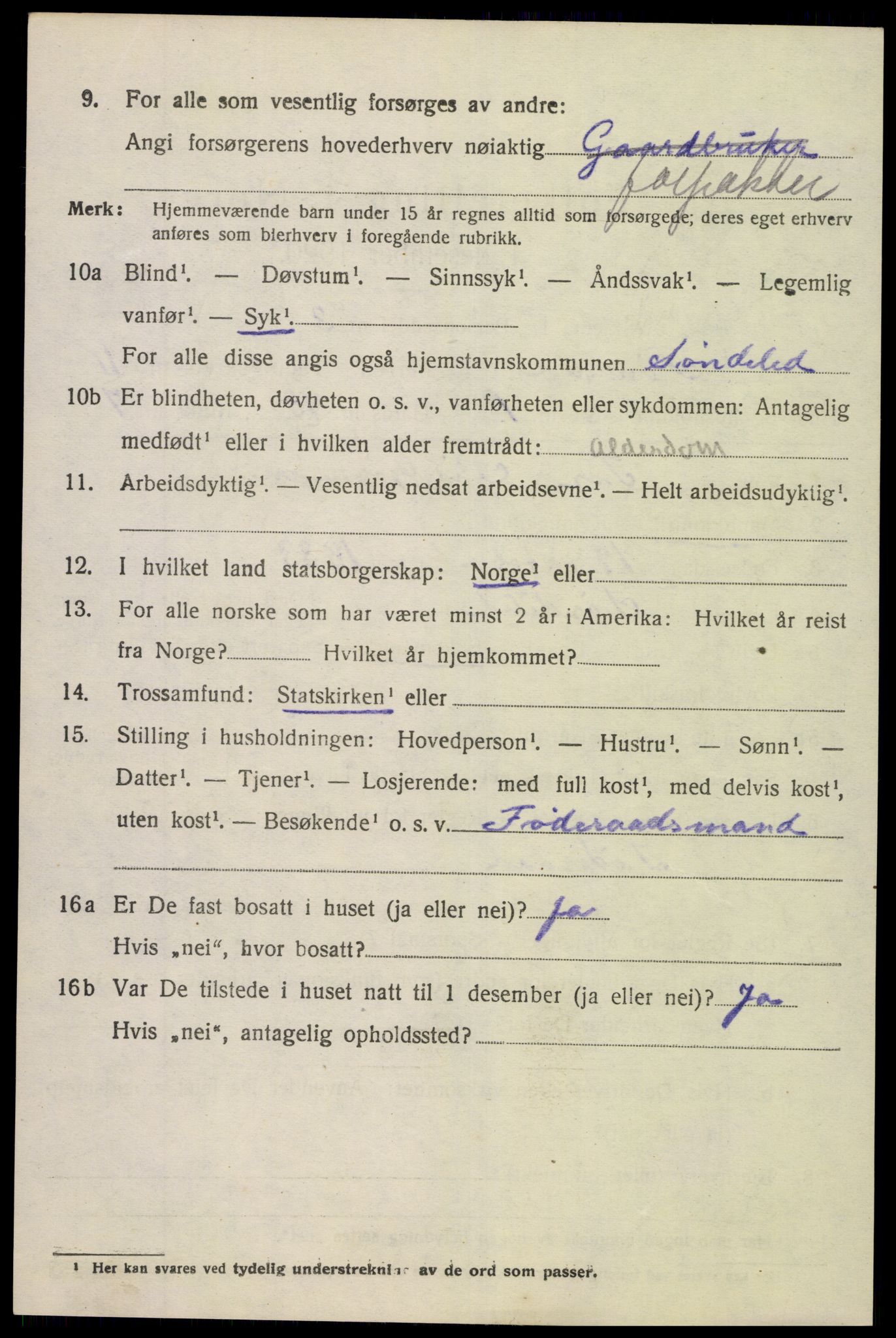 SAK, 1920 census for Søndeled, 1920, p. 5474