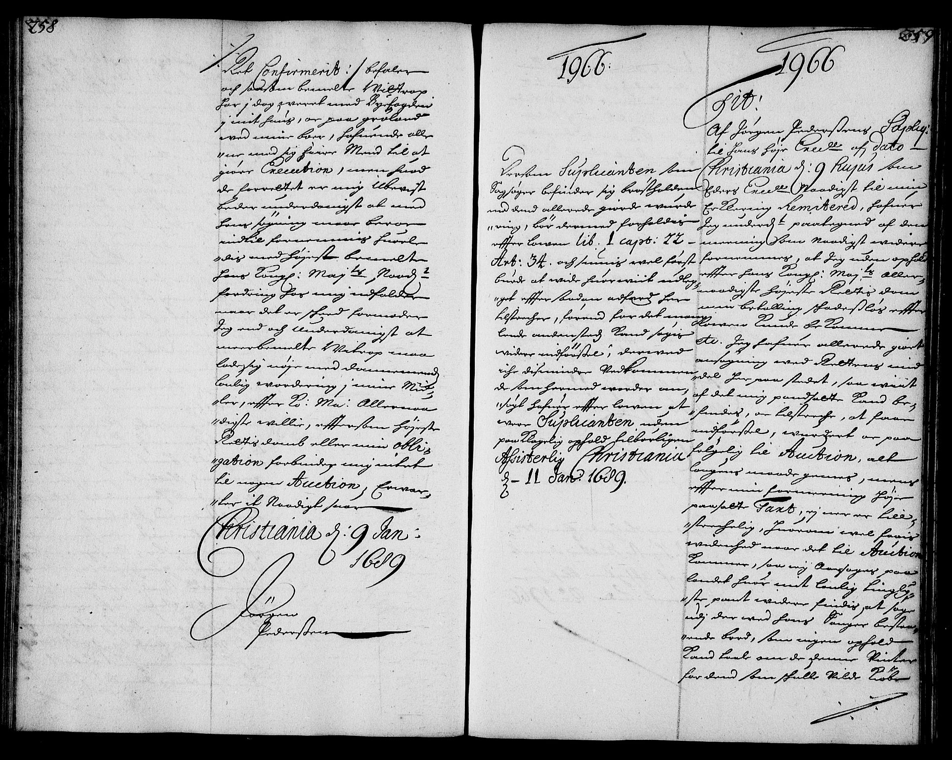 Stattholderembetet 1572-1771, AV/RA-EA-2870/Ae/L0006: Supplikasjons- og resolusjonsprotokoll, 1688-1689, p. 258-259